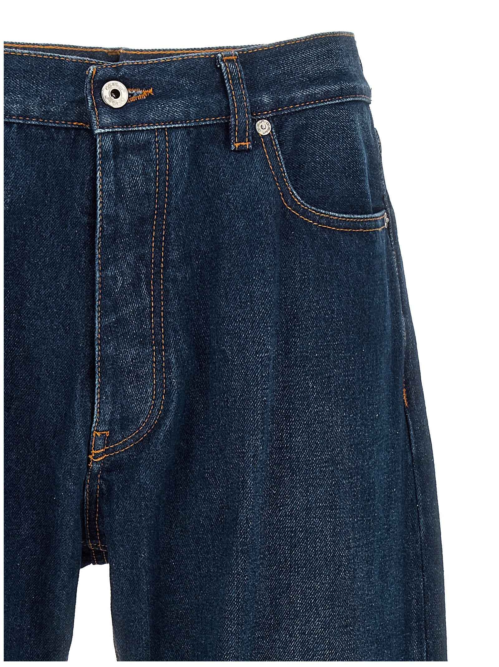 Off-White Blue Cotton Jeans Denim