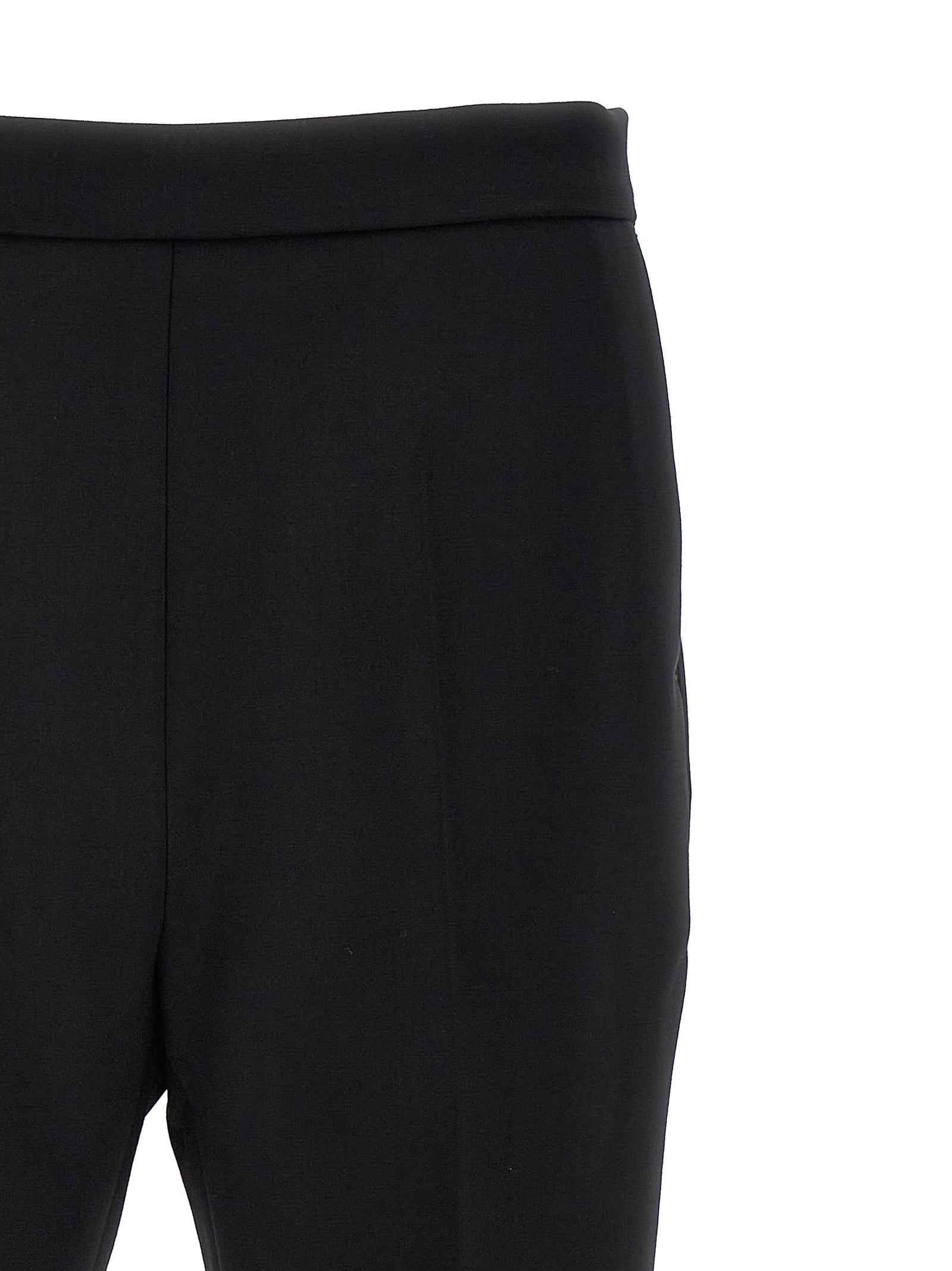 Max Mara Black Virgin Wool Cropped Pants
