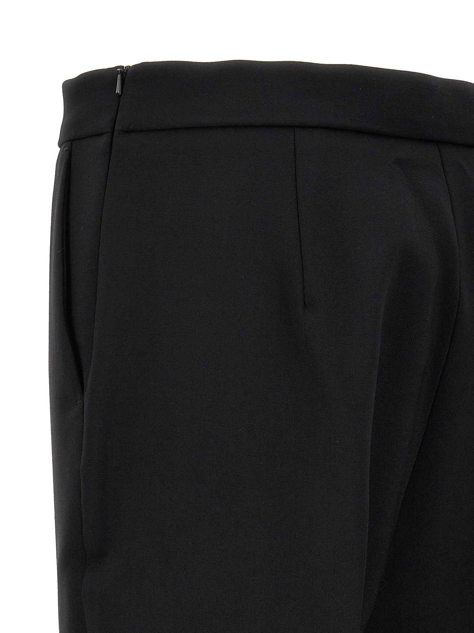 Max Mara Black Virgin Wool Cropped Pants