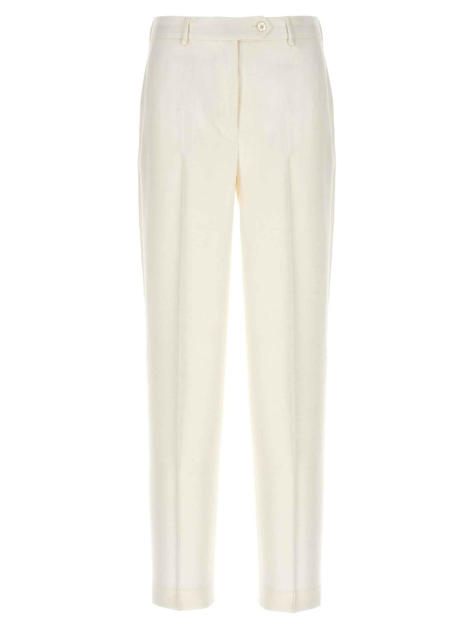 Kiton White Viscose Pants