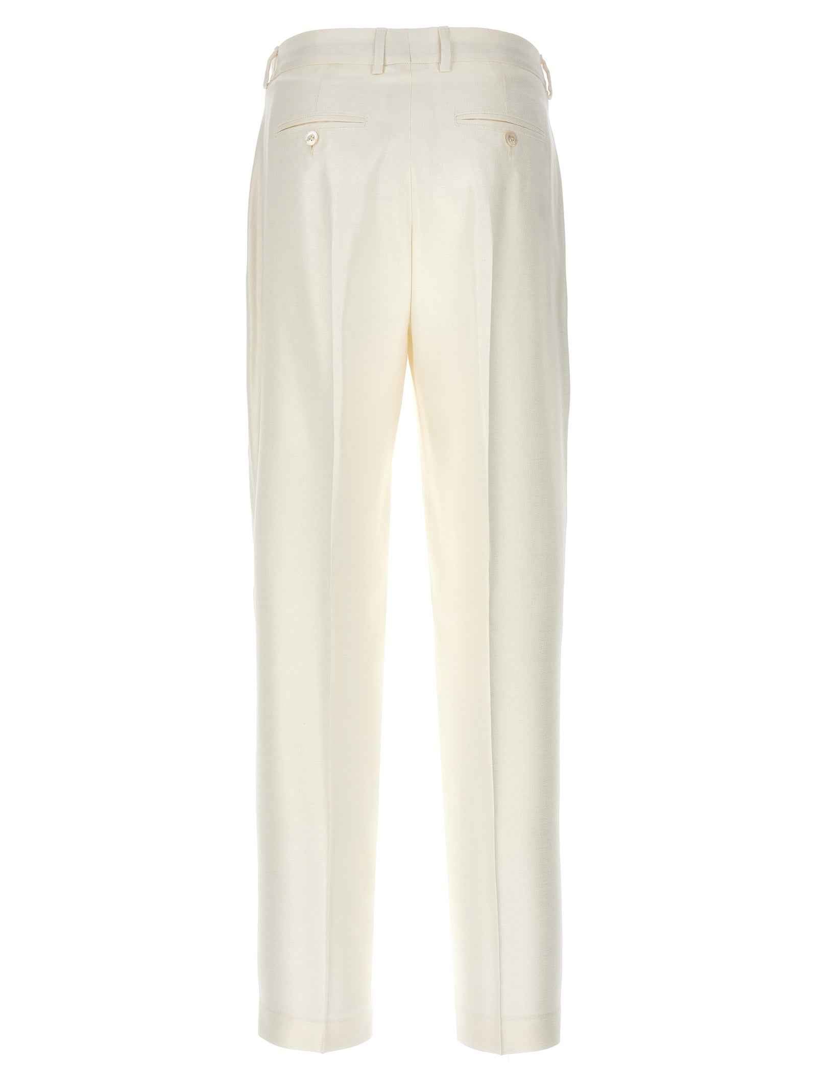 Kiton White Viscose Pants