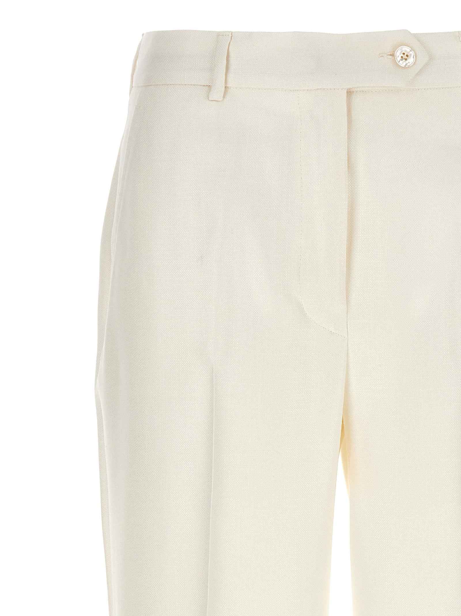 Kiton White Viscose Pants
