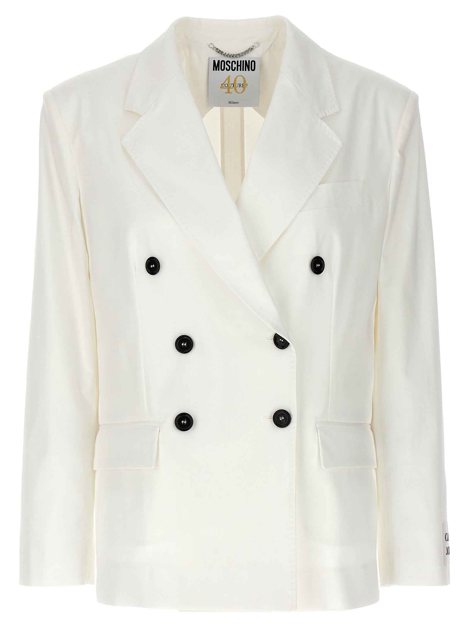 Moschino White Cotton Blazer