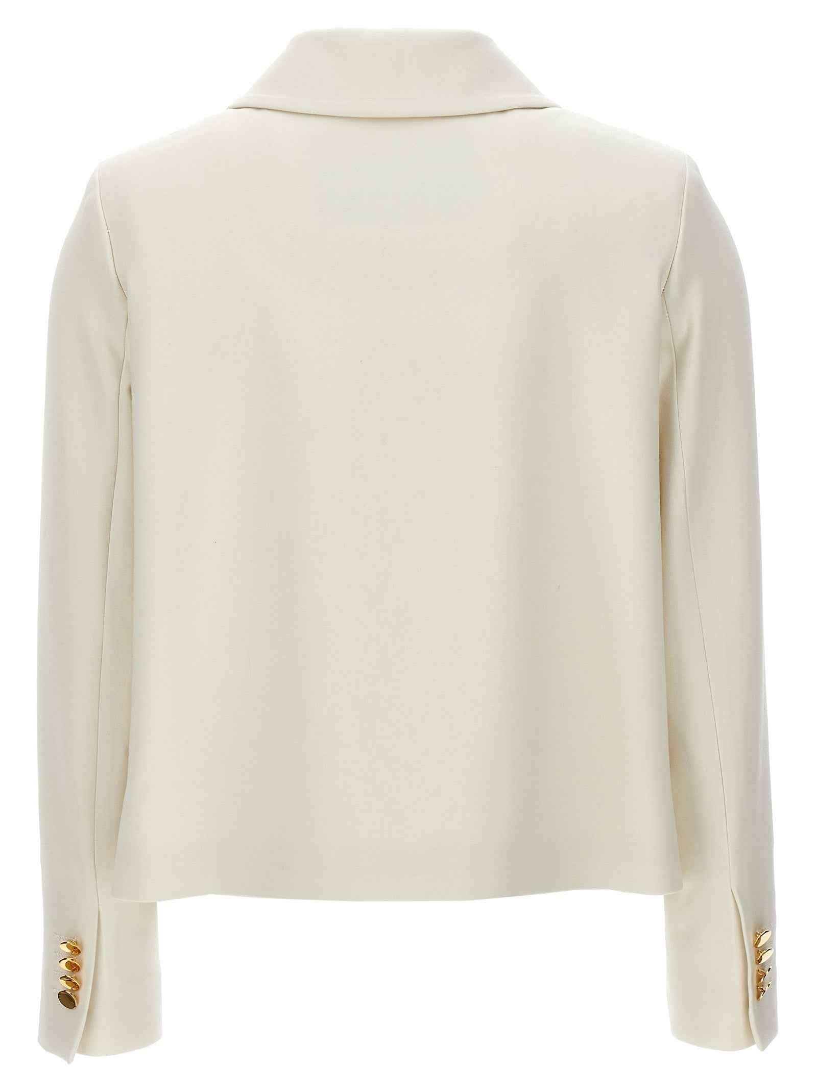 Kiton White Virgin Wool Full-Length Jacket