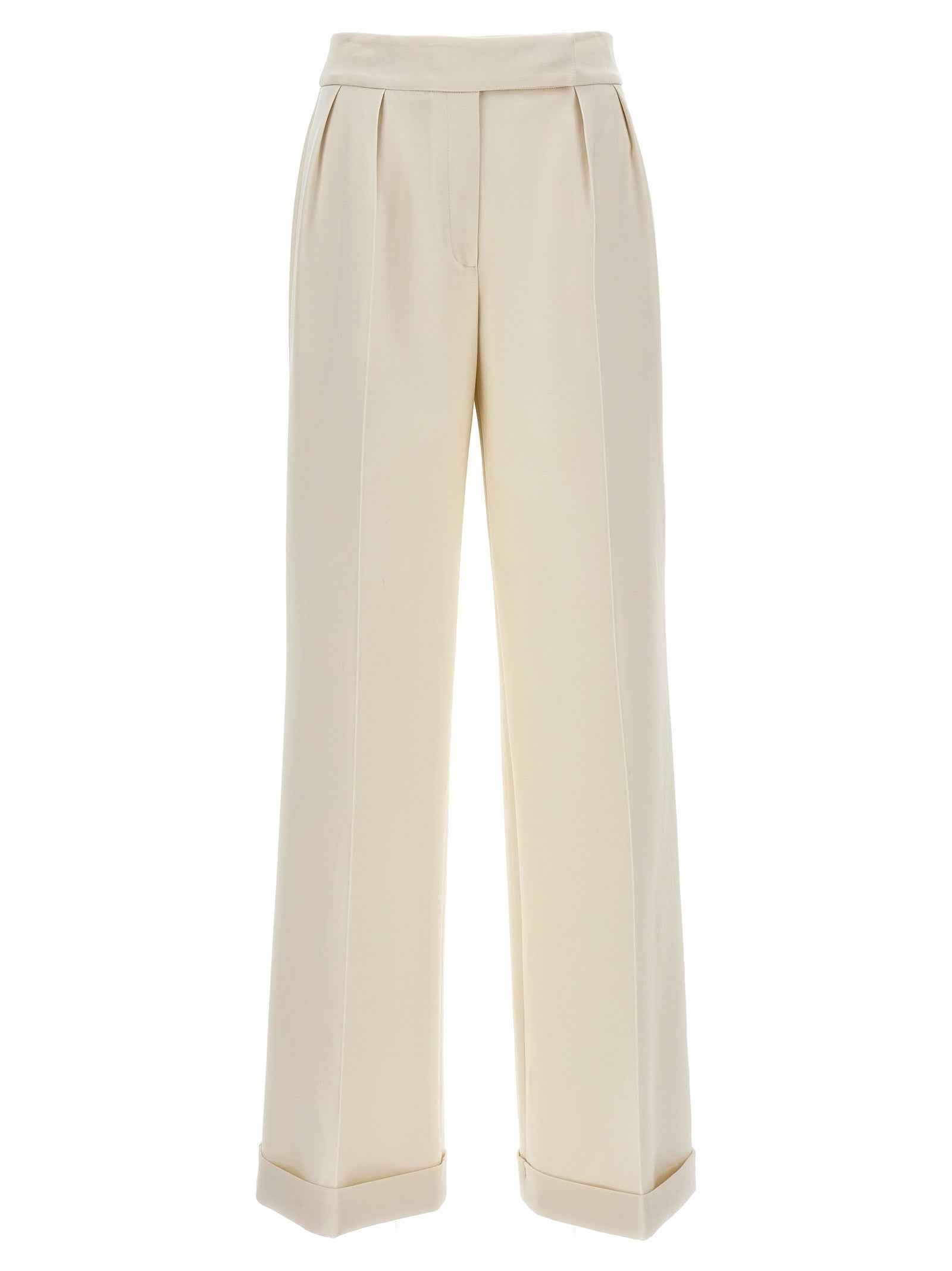 Kiton White Virgin Wool Casual Pants