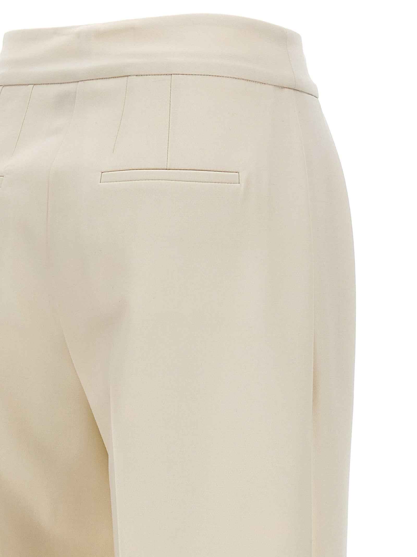 Kiton White Virgin Wool Casual Pants