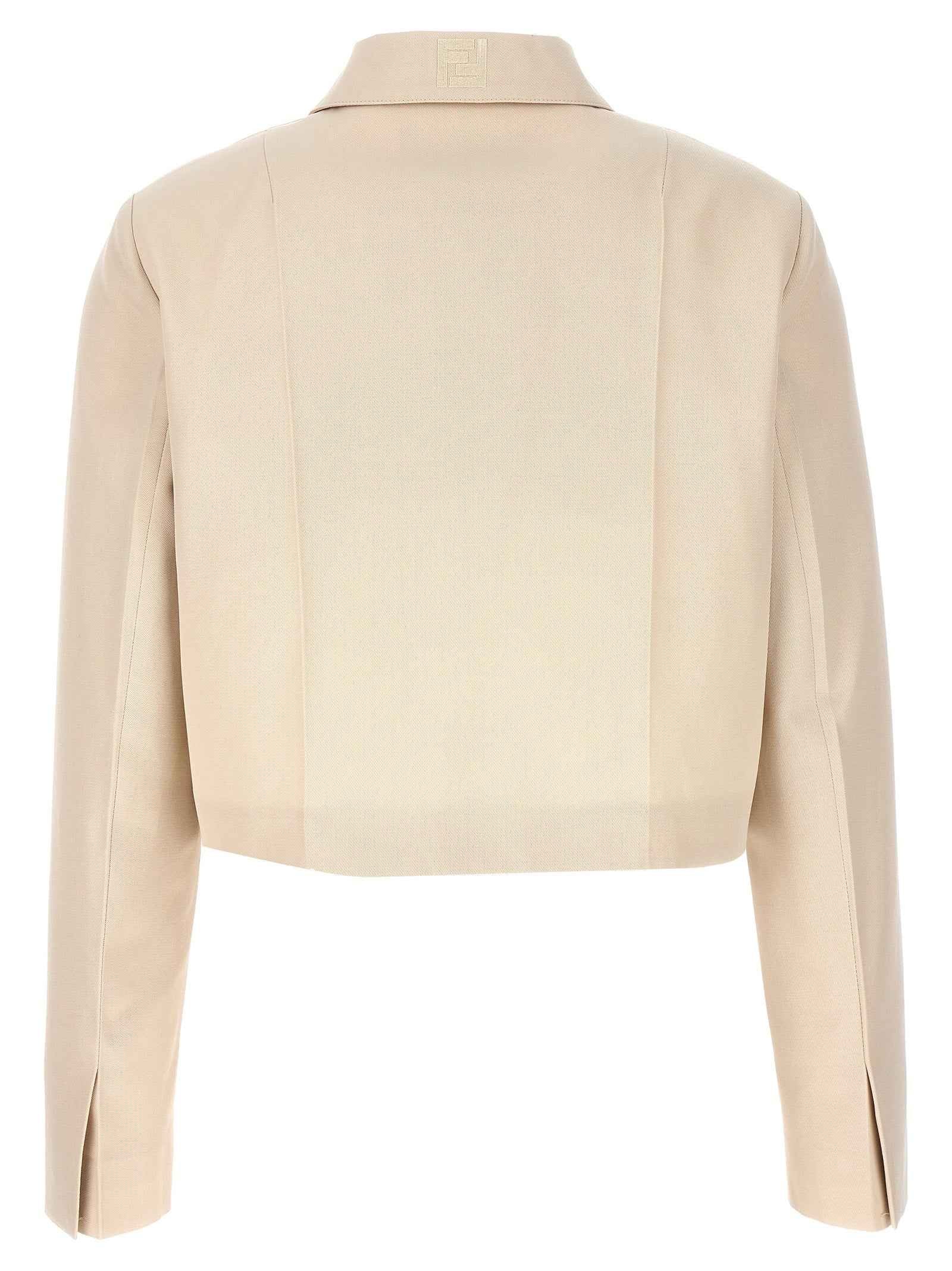 Fendi Beige Wool Full-Length Jacket