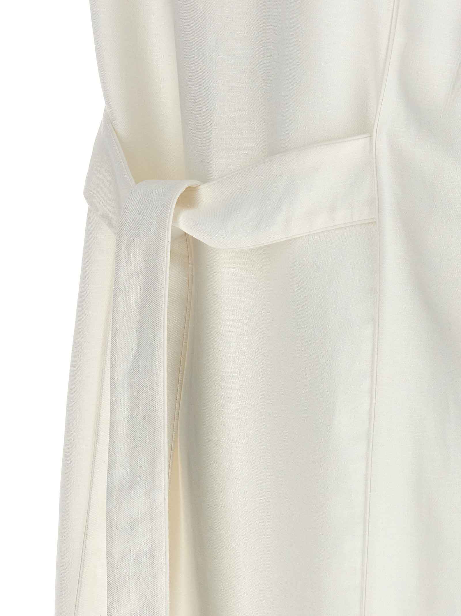 Max Mara White Flax Sleeveless Jacket