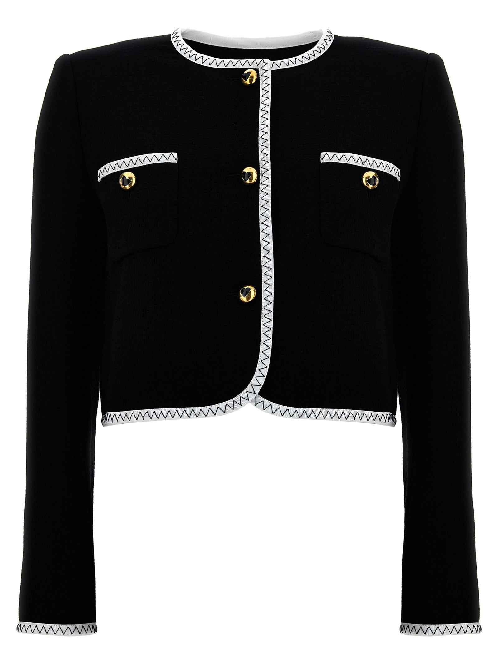Moschino Bicolor Viscose Full-Length Jacket