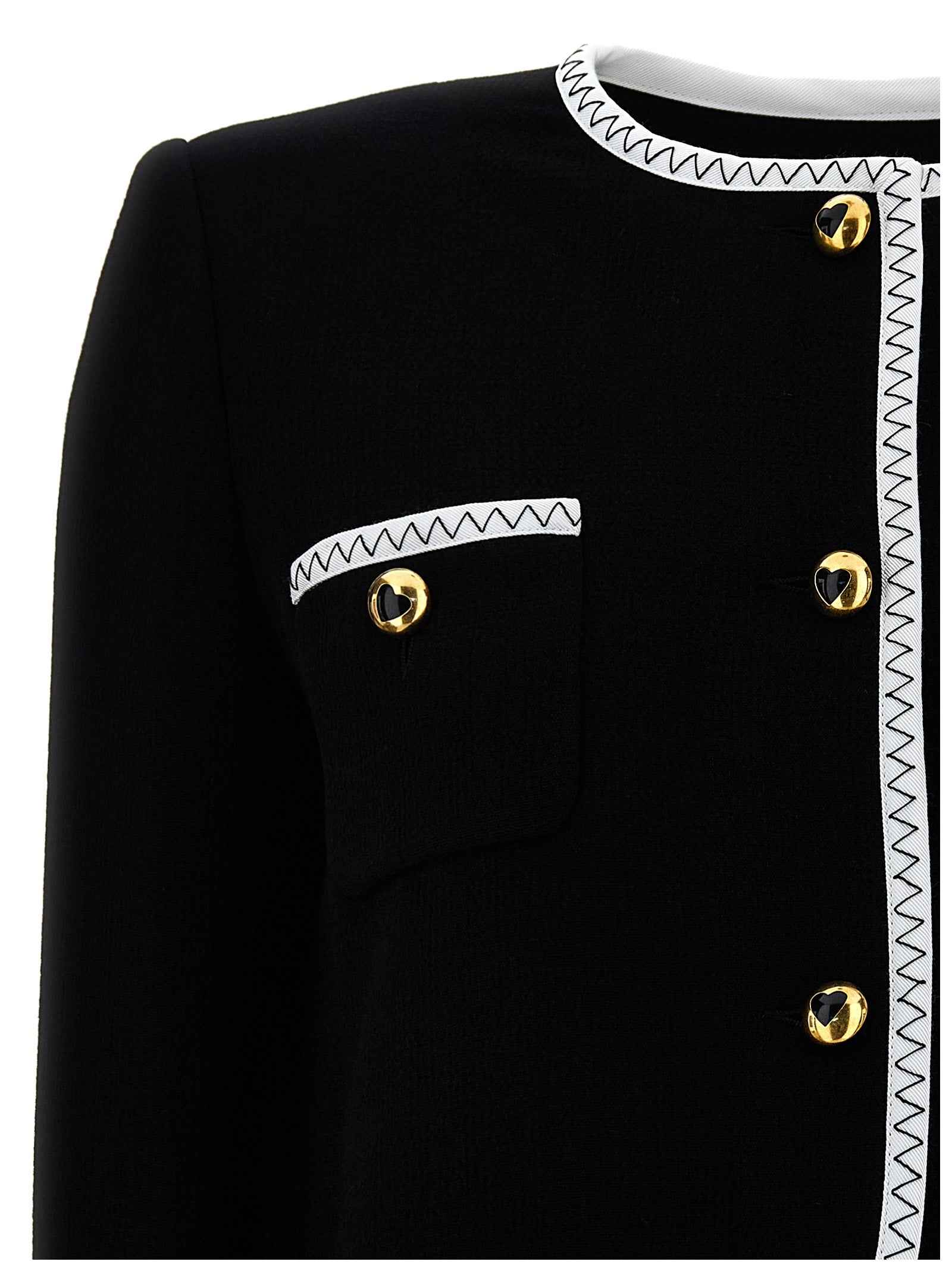 Moschino Bicolor Viscose Full-Length Jacket