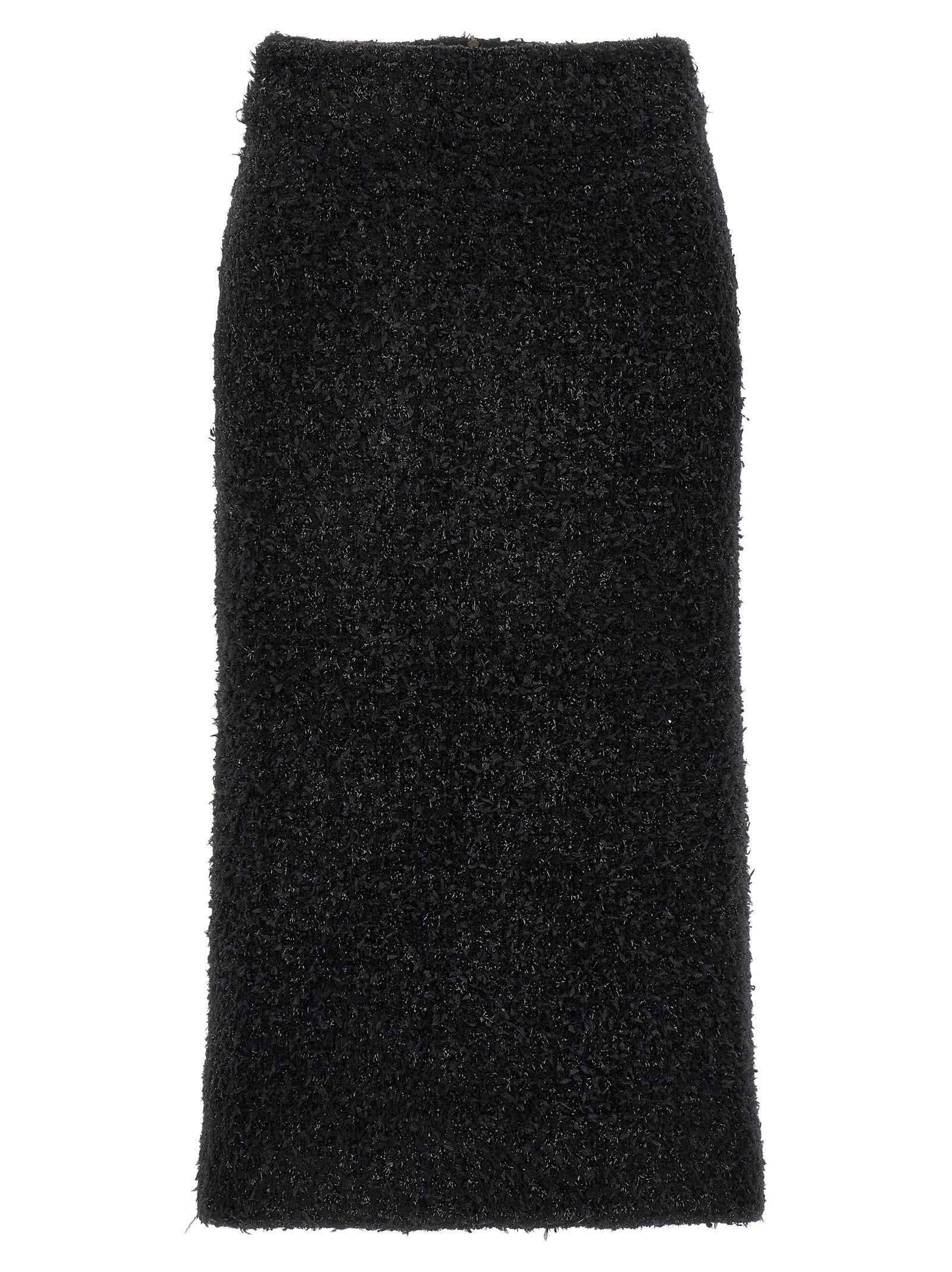 Balenciaga Black Cotton Midi Skirt