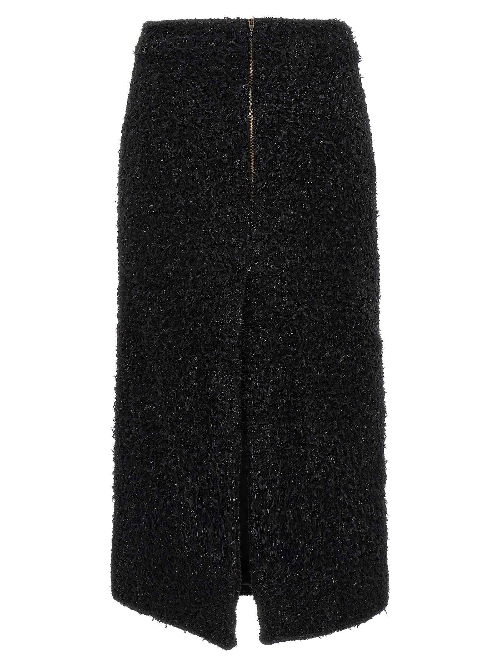 Balenciaga Black Cotton Midi Skirt