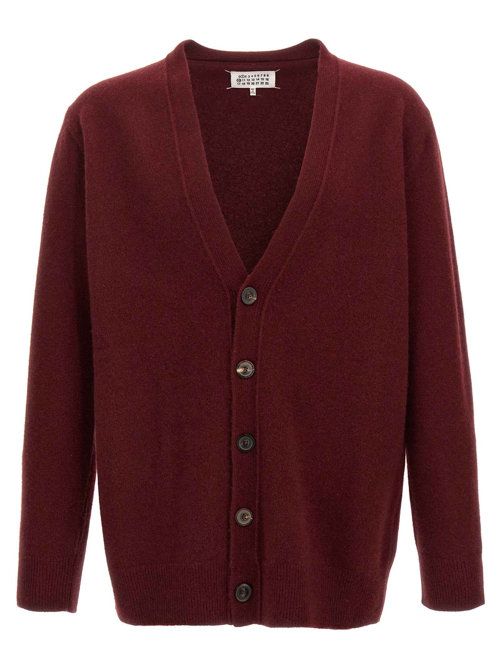 Maison Margiela Bordeaux Wool Cardigan