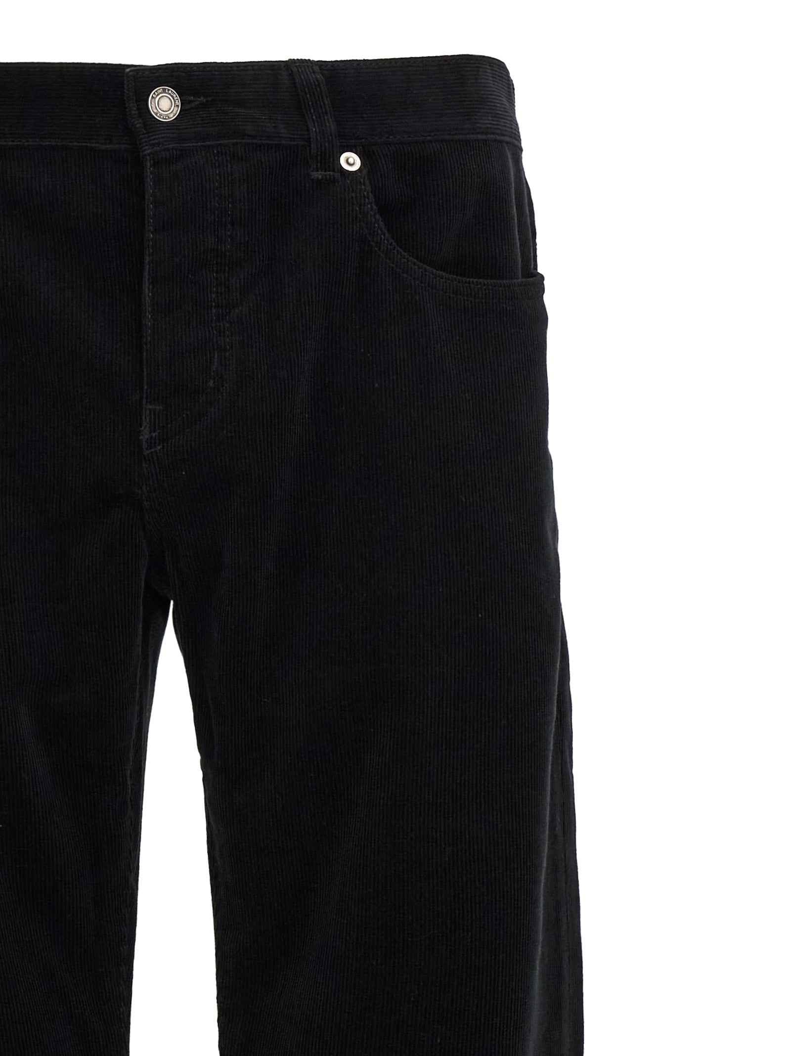 Saint Laurent Black Cotton Casual Pants