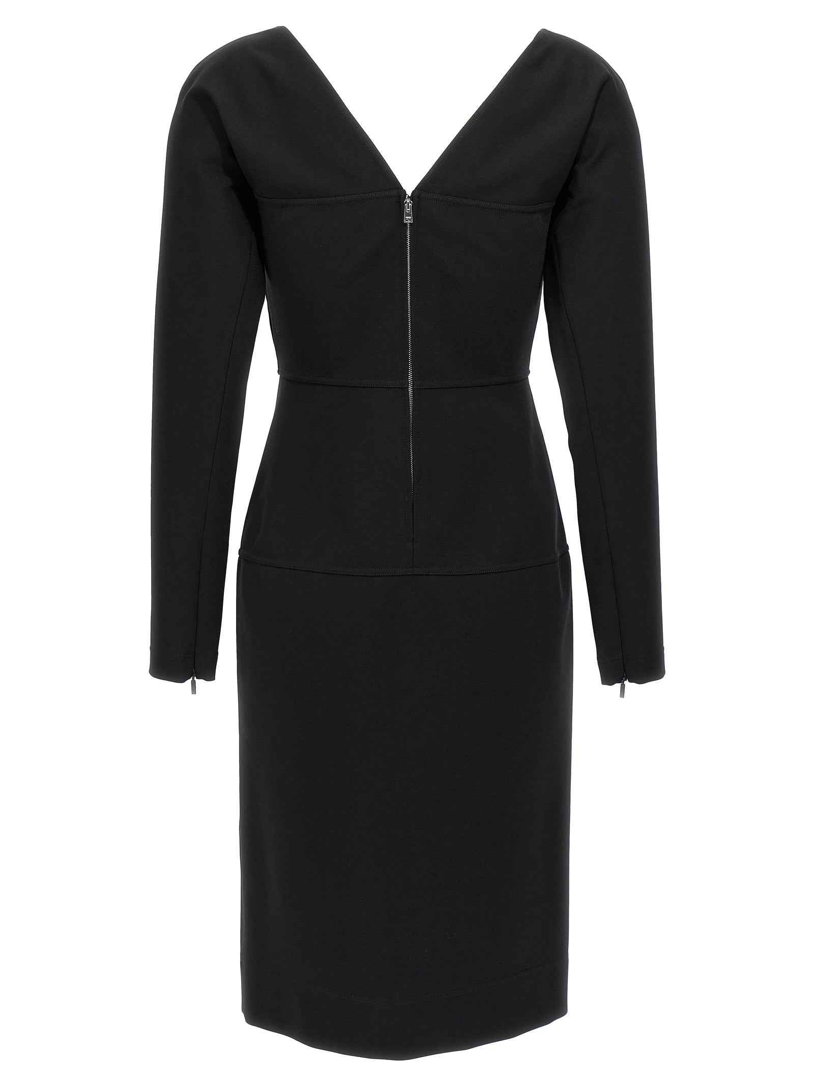 Fendi Black Viscose Midi Dress