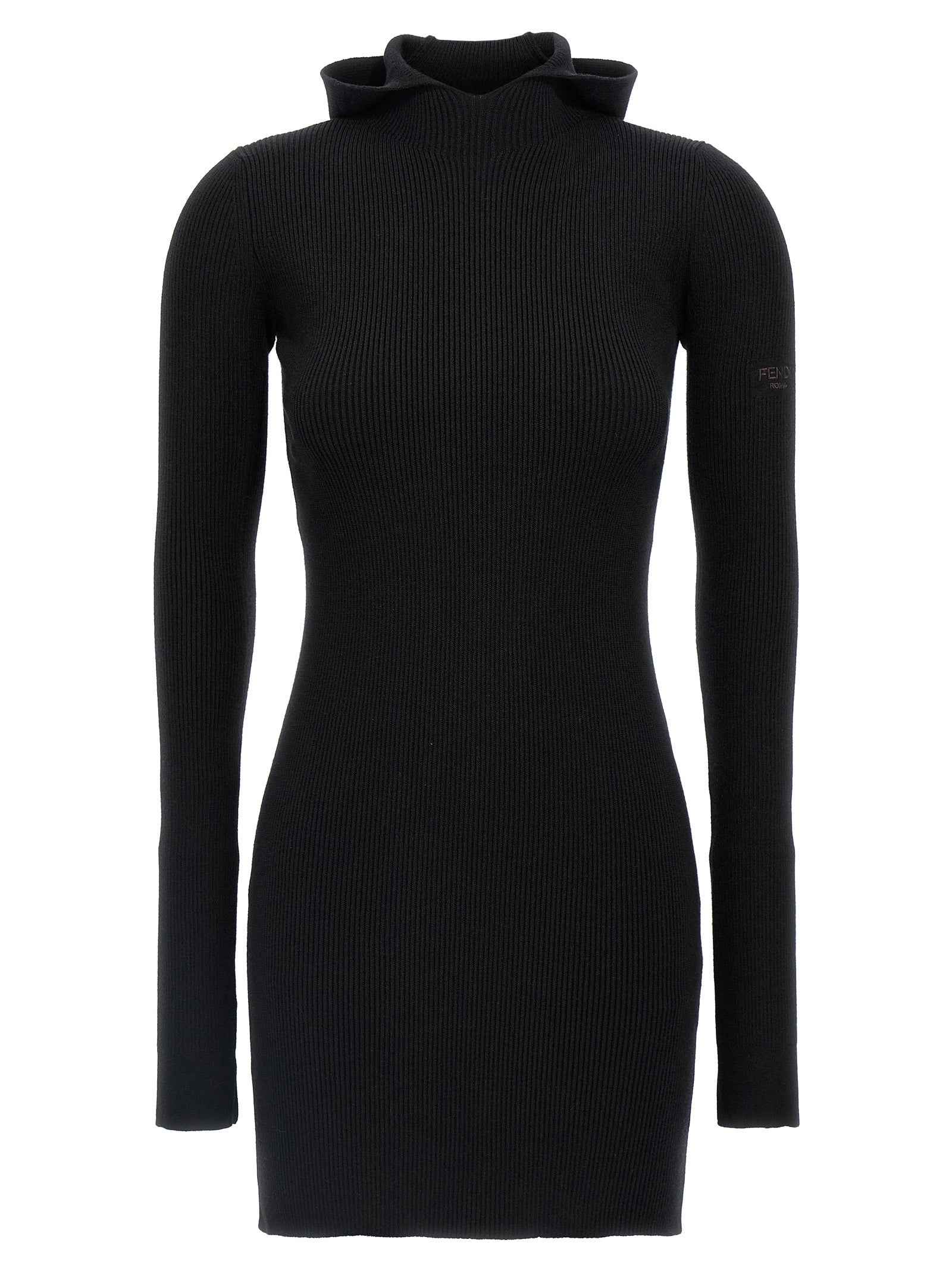 Fendi Black Wool Short Dress