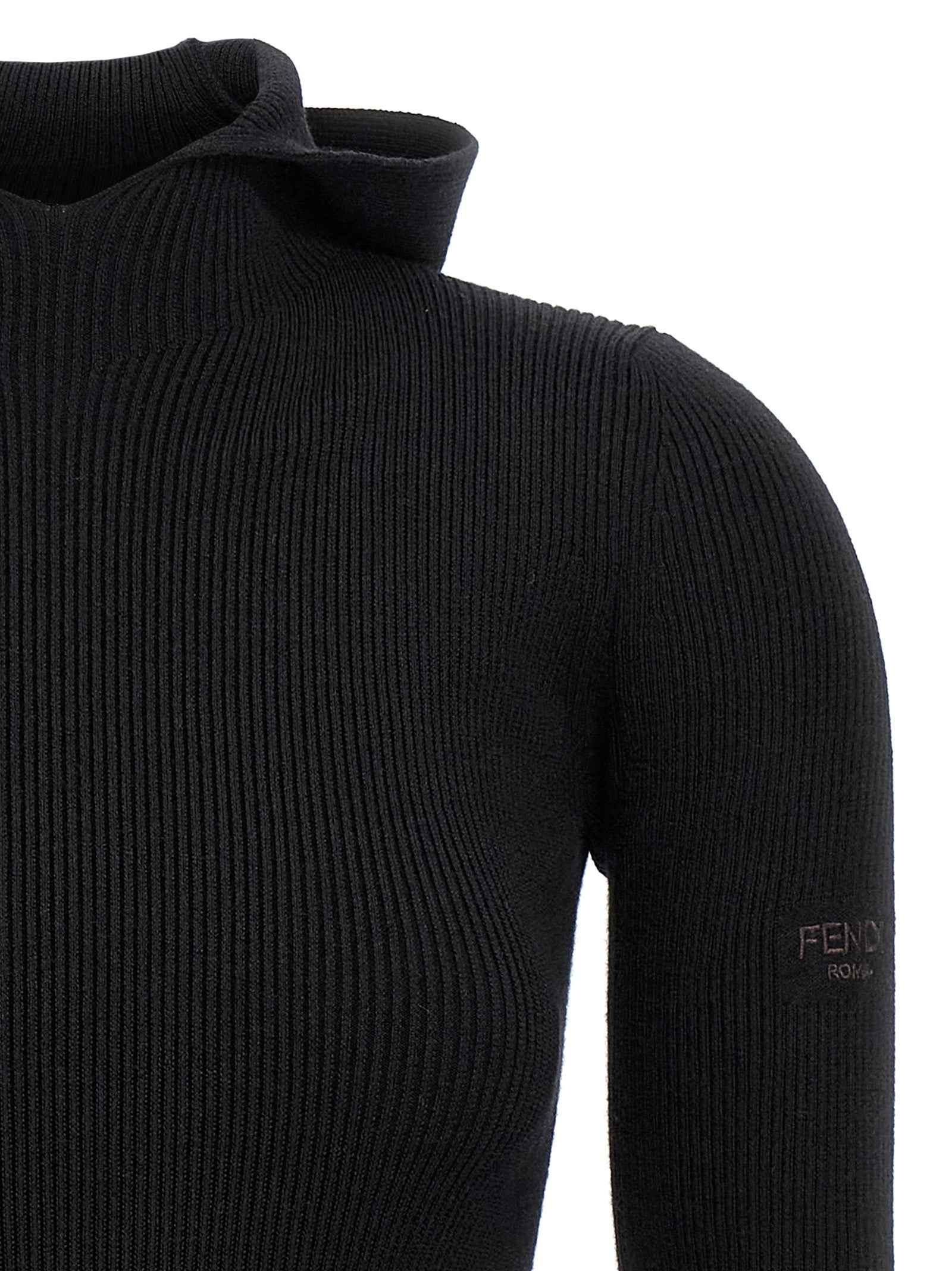 Fendi Black Wool Short Dress