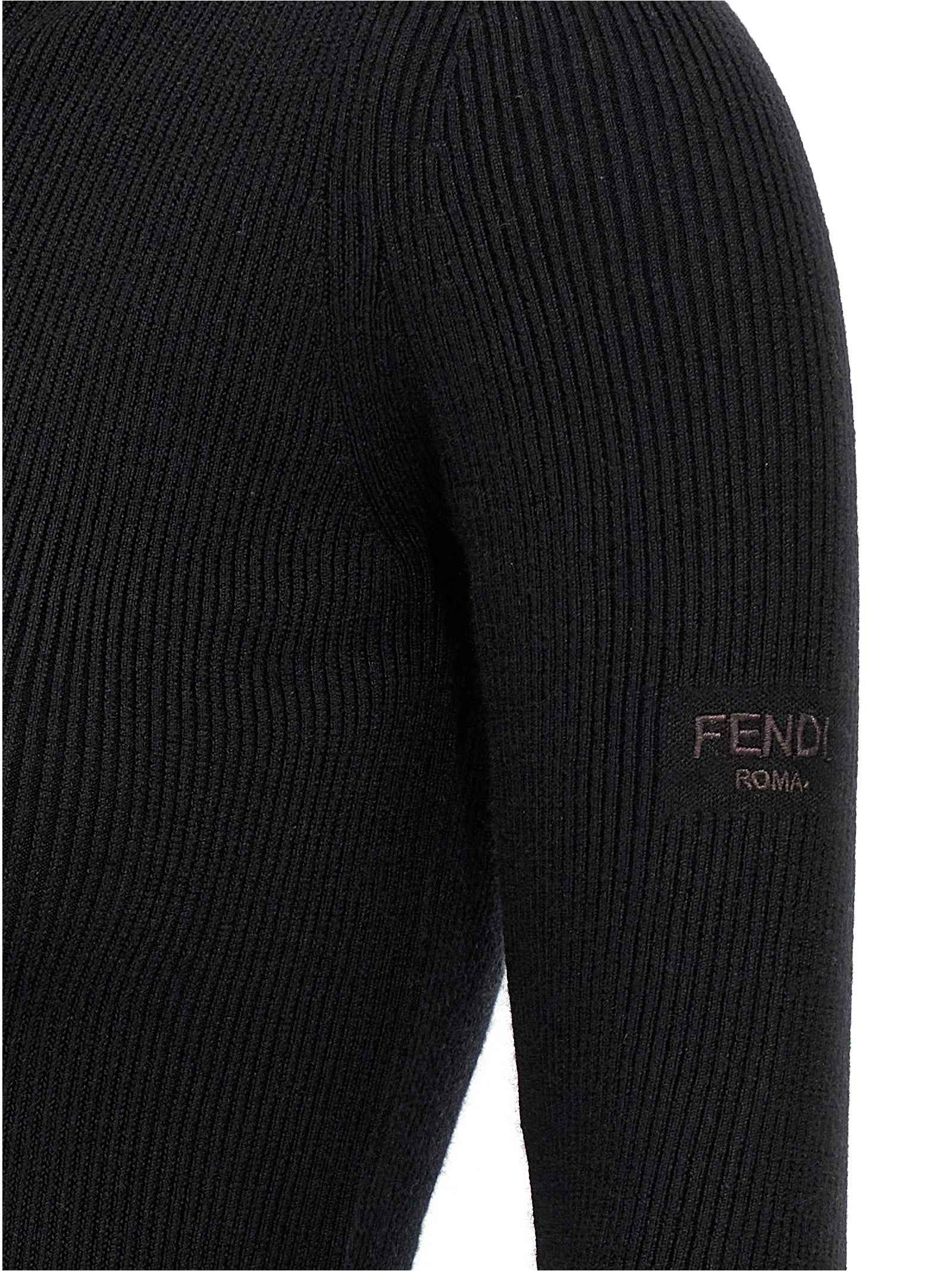 Fendi Black Wool Short Dress