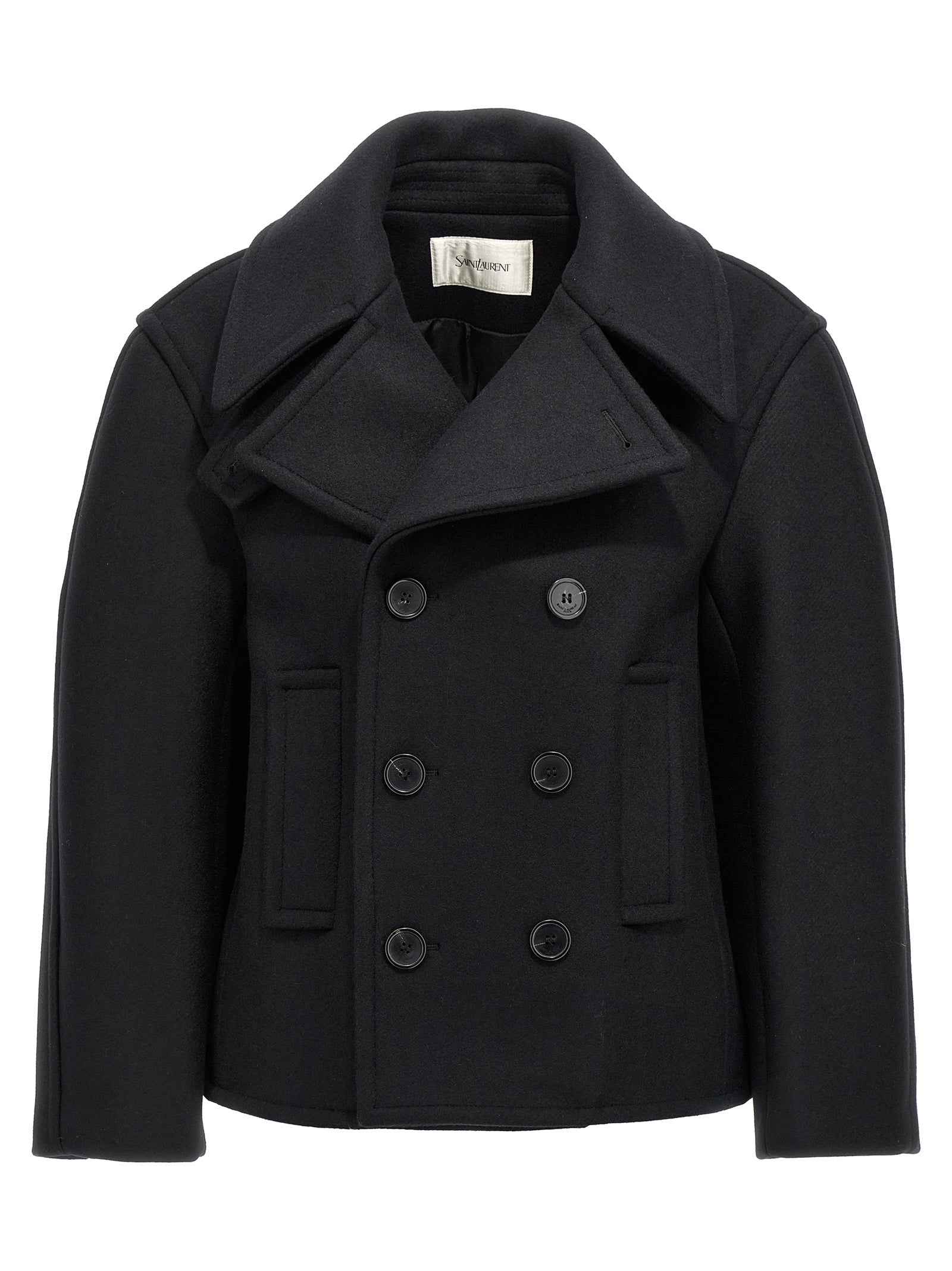 Saint Laurent Black Virgin Wool Coat