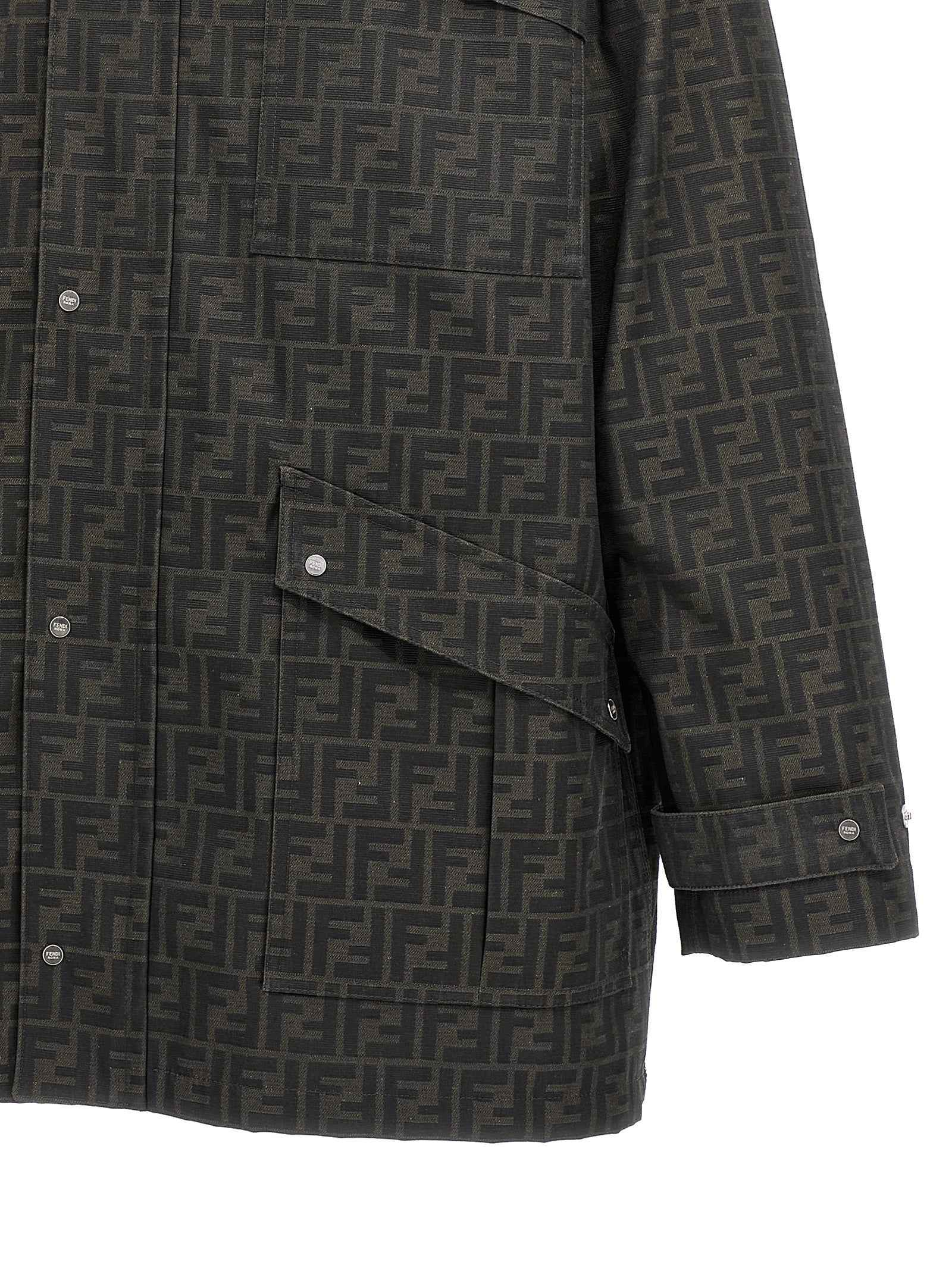 Fendi Brown Polyester Full-Length Jacket