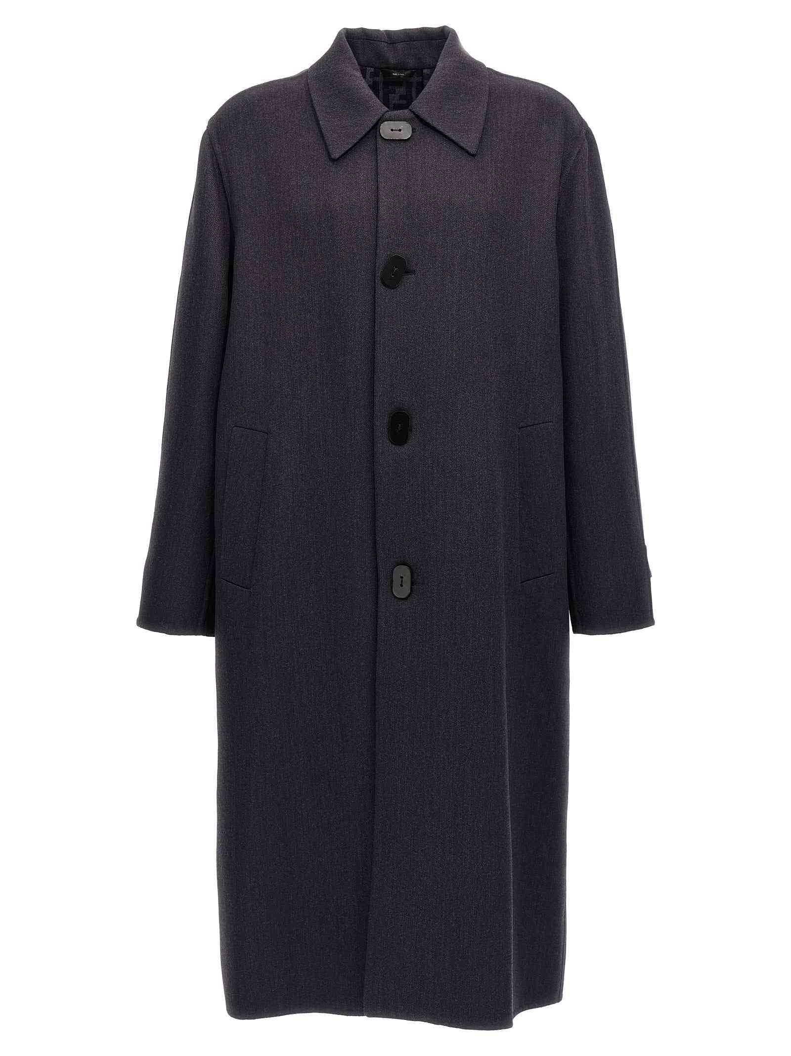 Fendi Blue Virgin Wool Coat