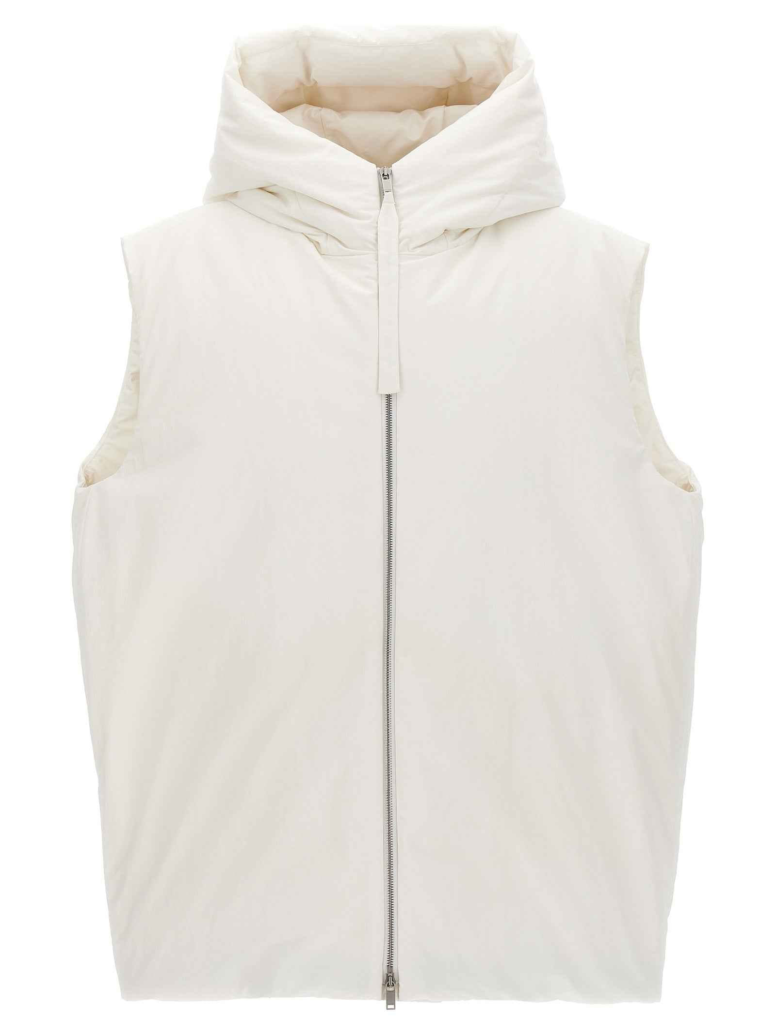 Jil Sander White Polyester Sleeveless Jacket