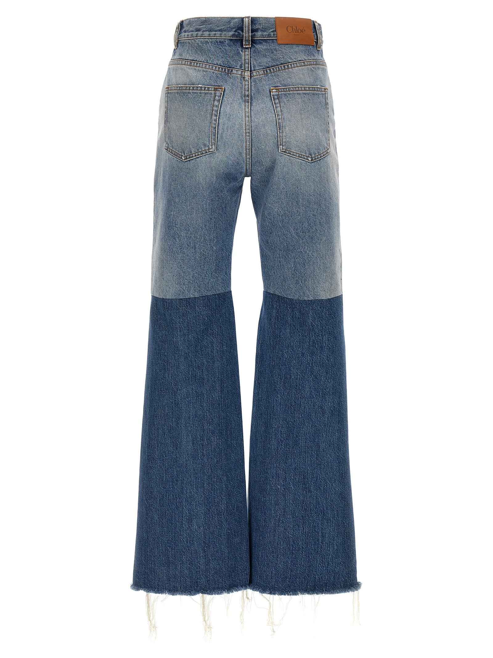 Chloé Blue Cotton Flared Jeans