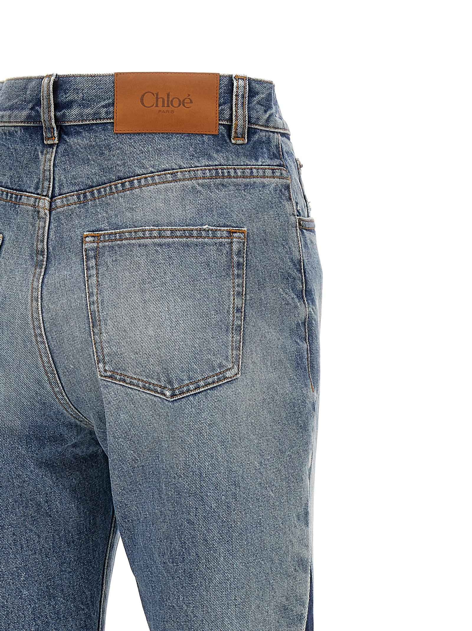 Chloé Blue Cotton Flared Jeans