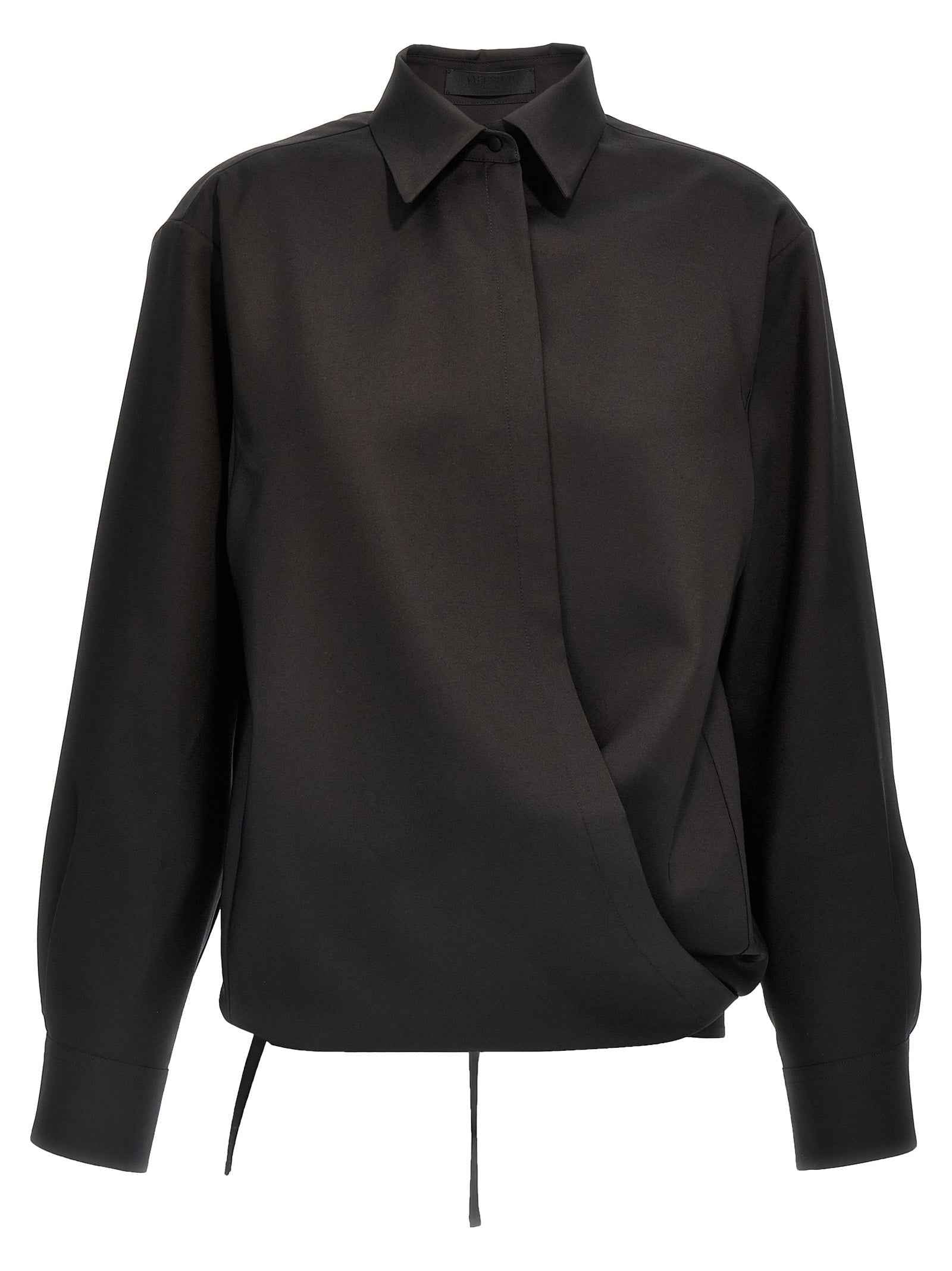 Valentino Garavani Black Wool Blouse