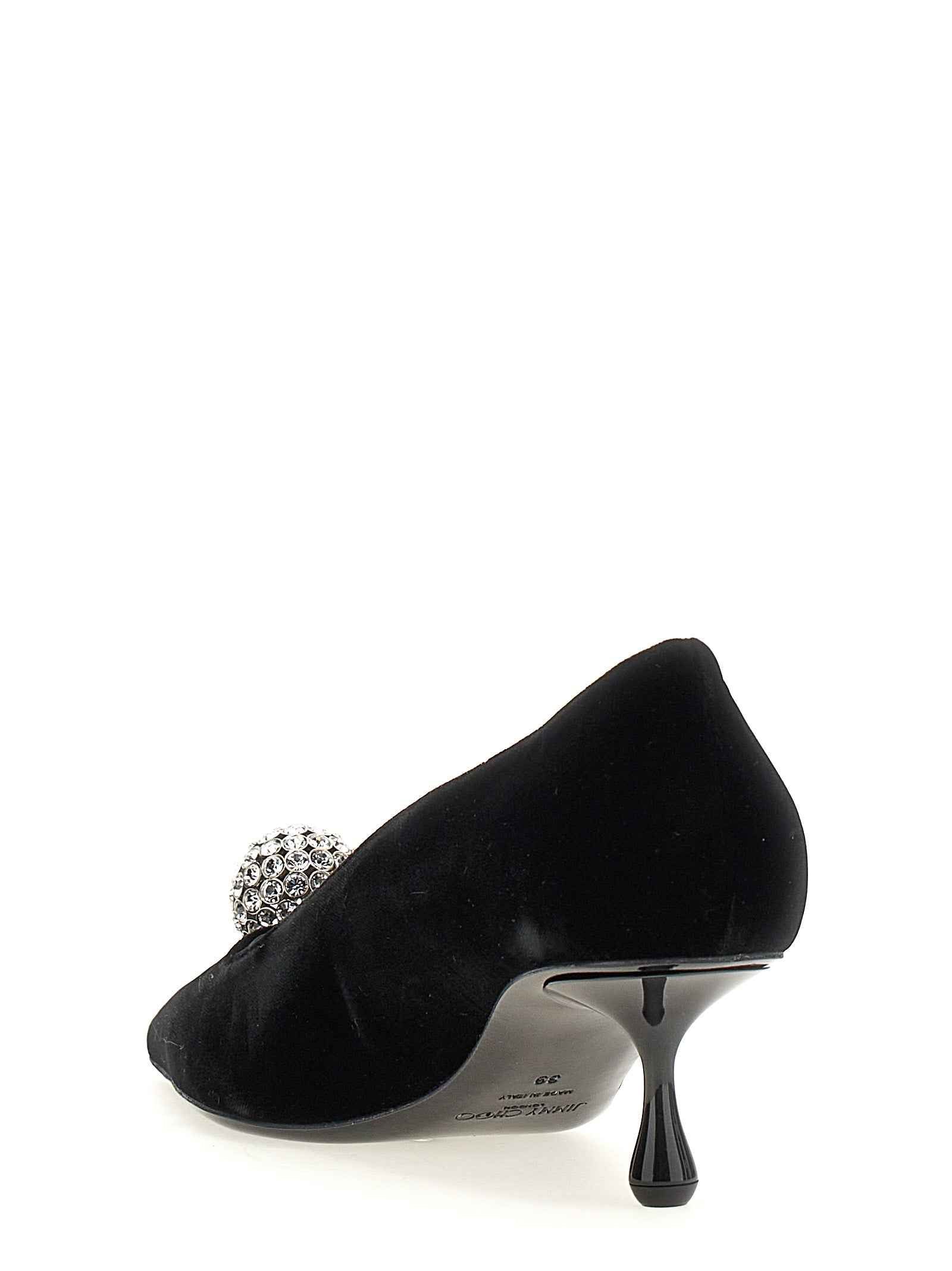 Jimmy Choo Black Textile Mid Heel Pumps