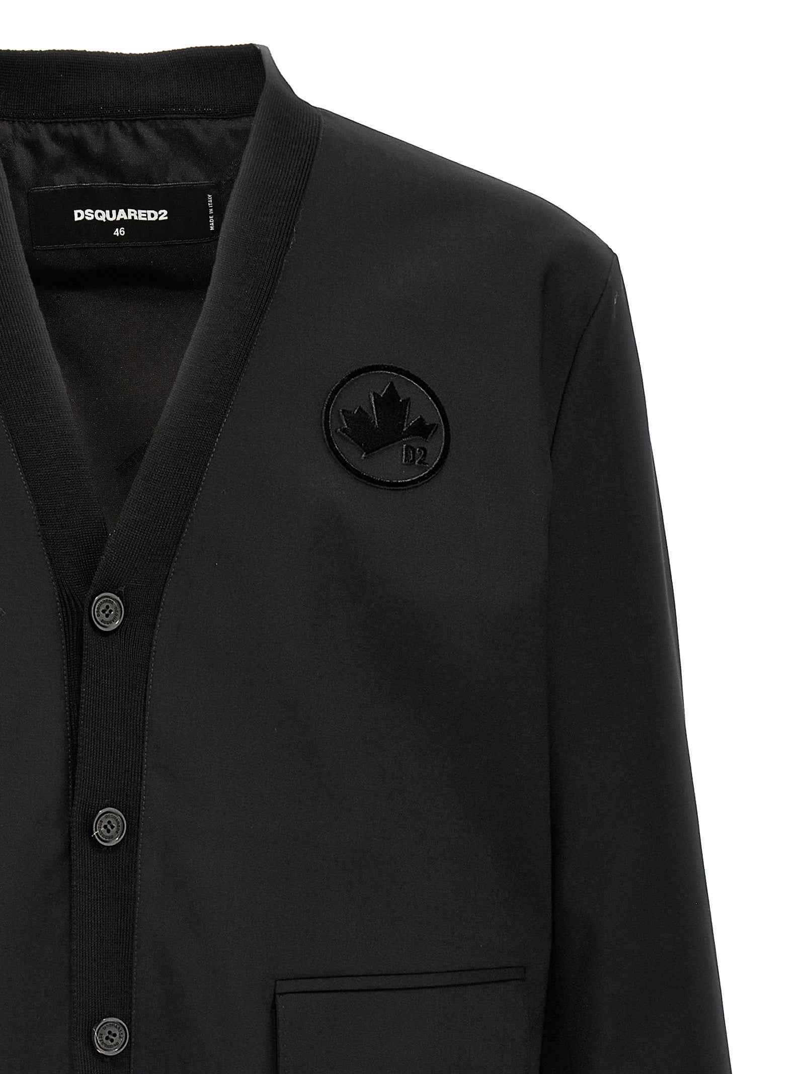 Dsquared² Black Wool Cardigan