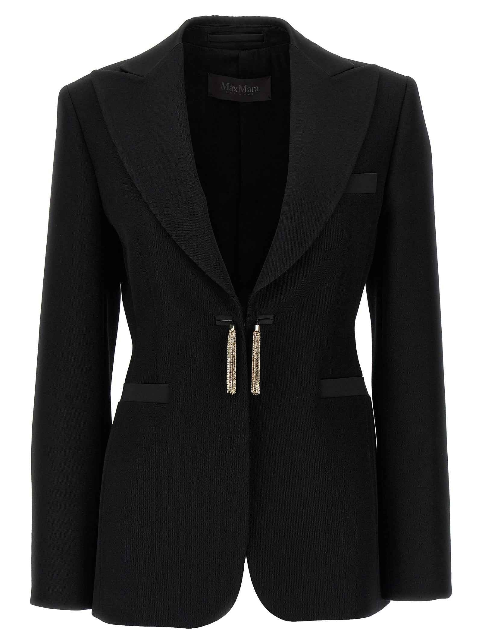 Max Mara Black Virgin Wool Blazer