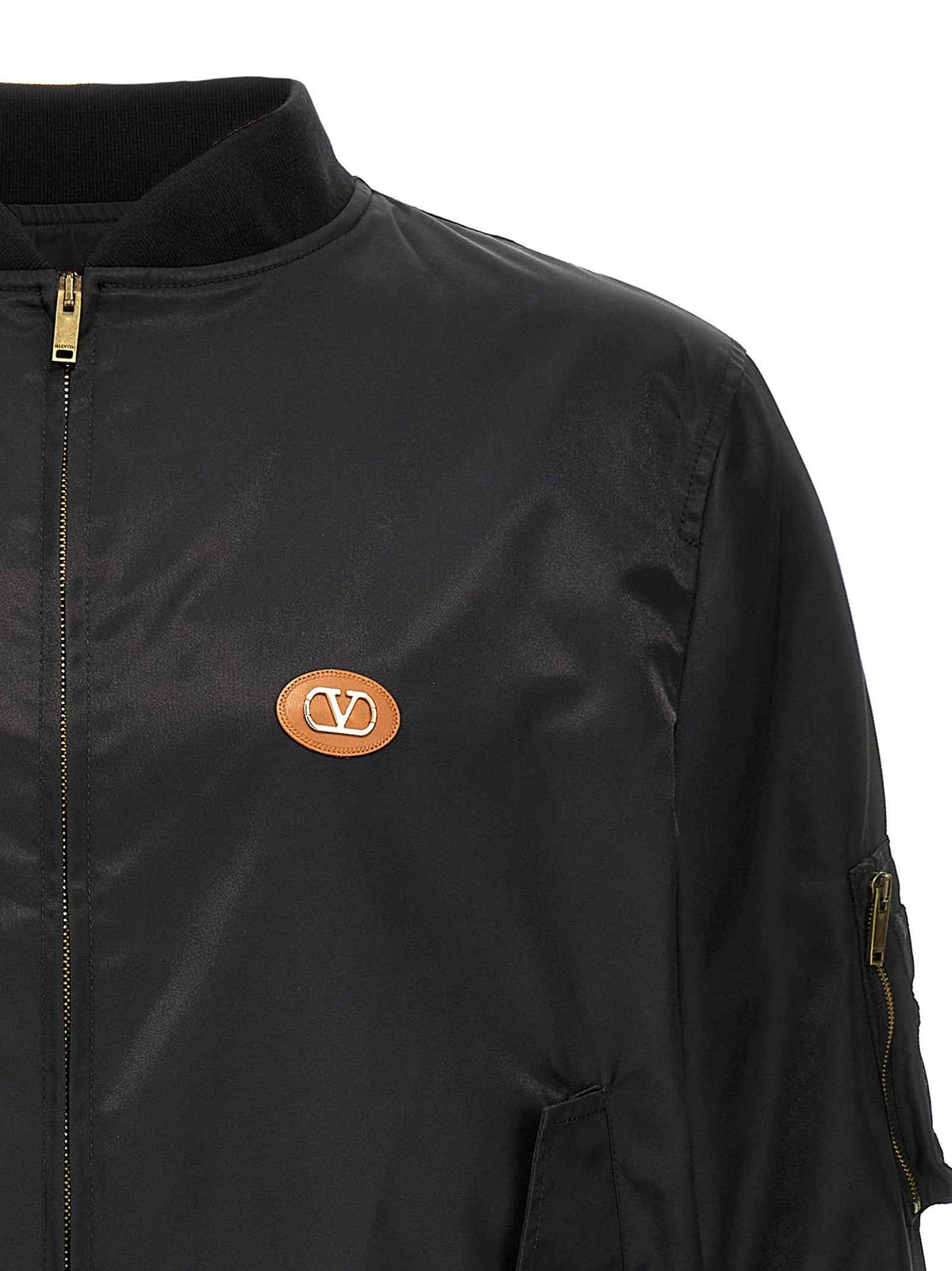 Valentino Garavani Black Polyamide Bomber