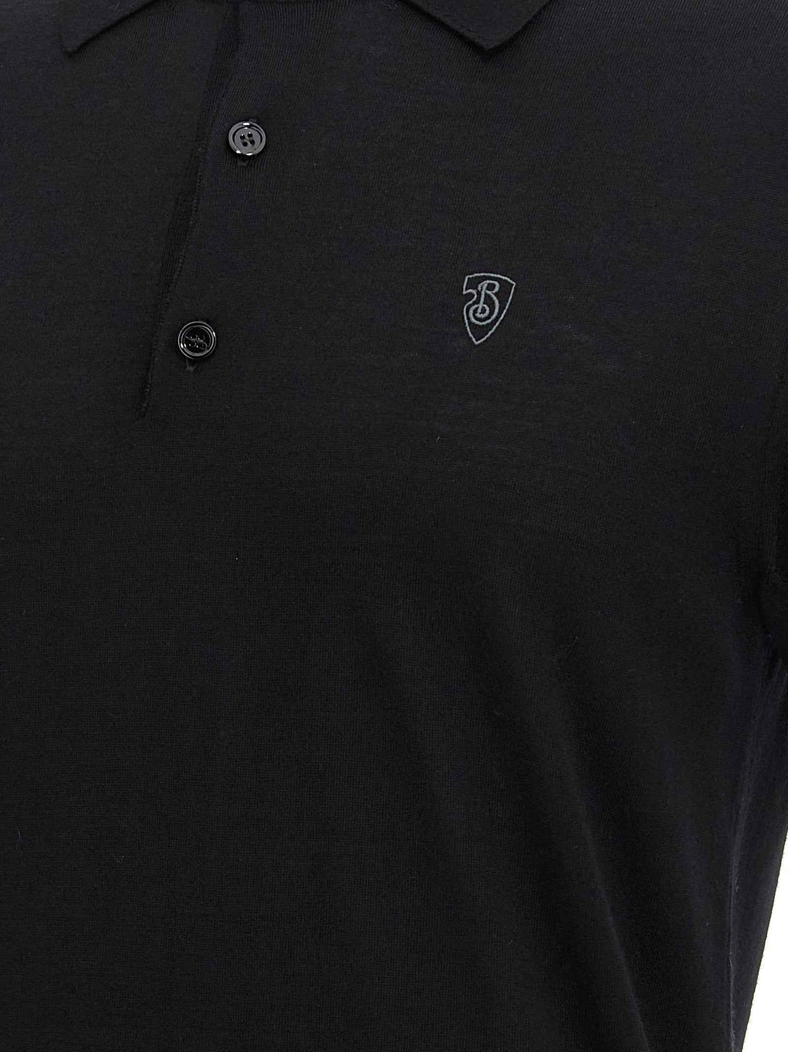 Burberry Black Wool Polo Shirt