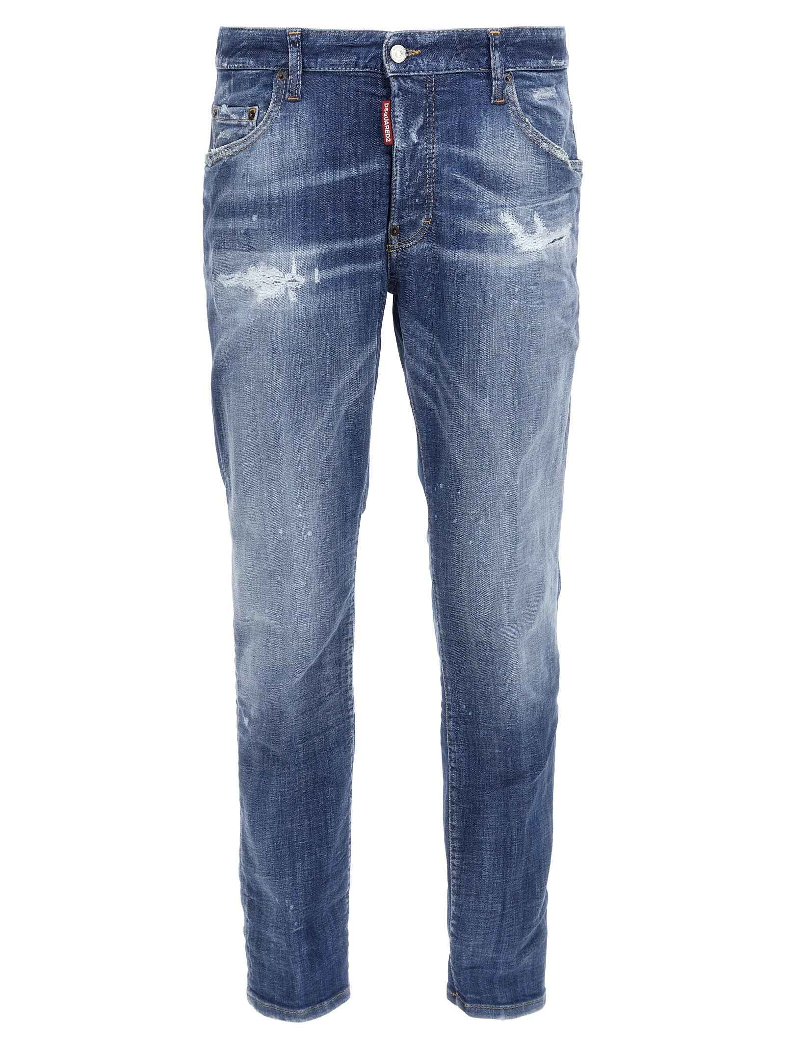 Dsquared² Blue Cotton Straight-Leg Jeans