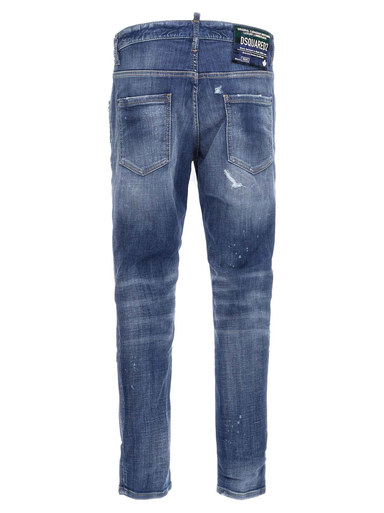 Dsquared² Blue Cotton Straight-Leg Jeans