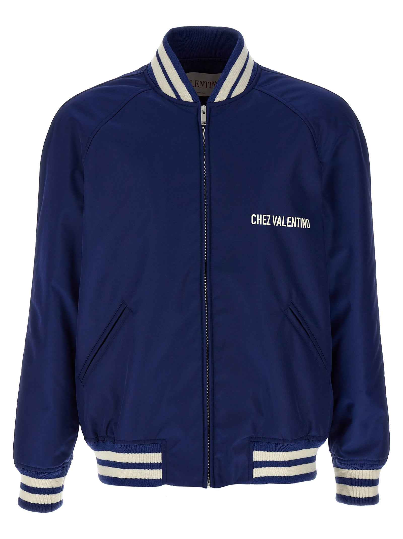 Valentino Garavani Blue Polyamide Bomber