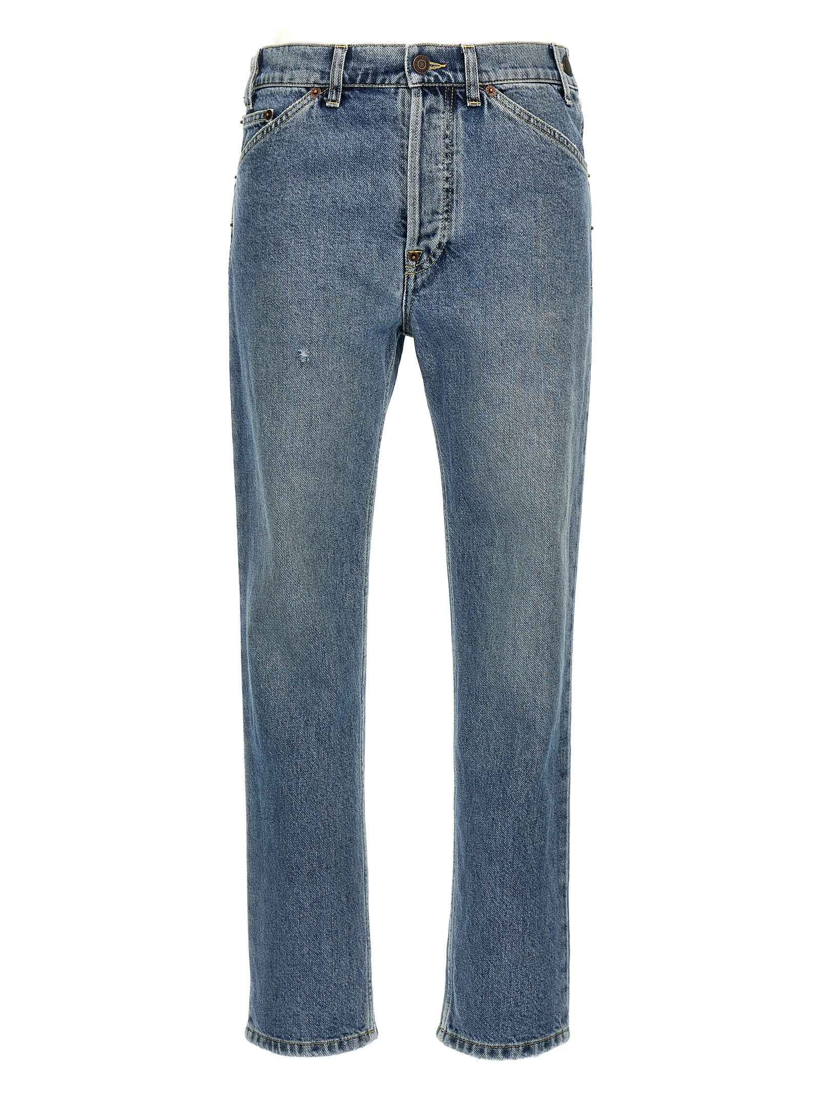 Moschino Blue Cotton Straight-Leg Jeans