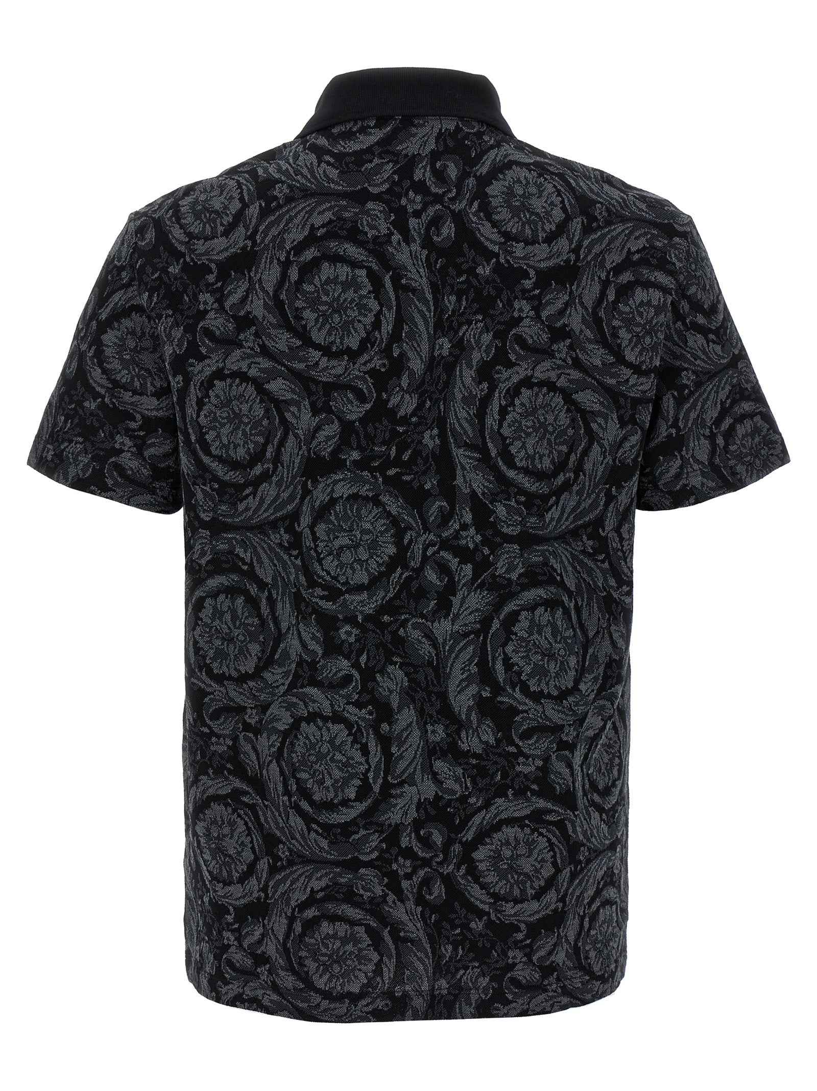 Versace Gray Cotton Polo Shirt