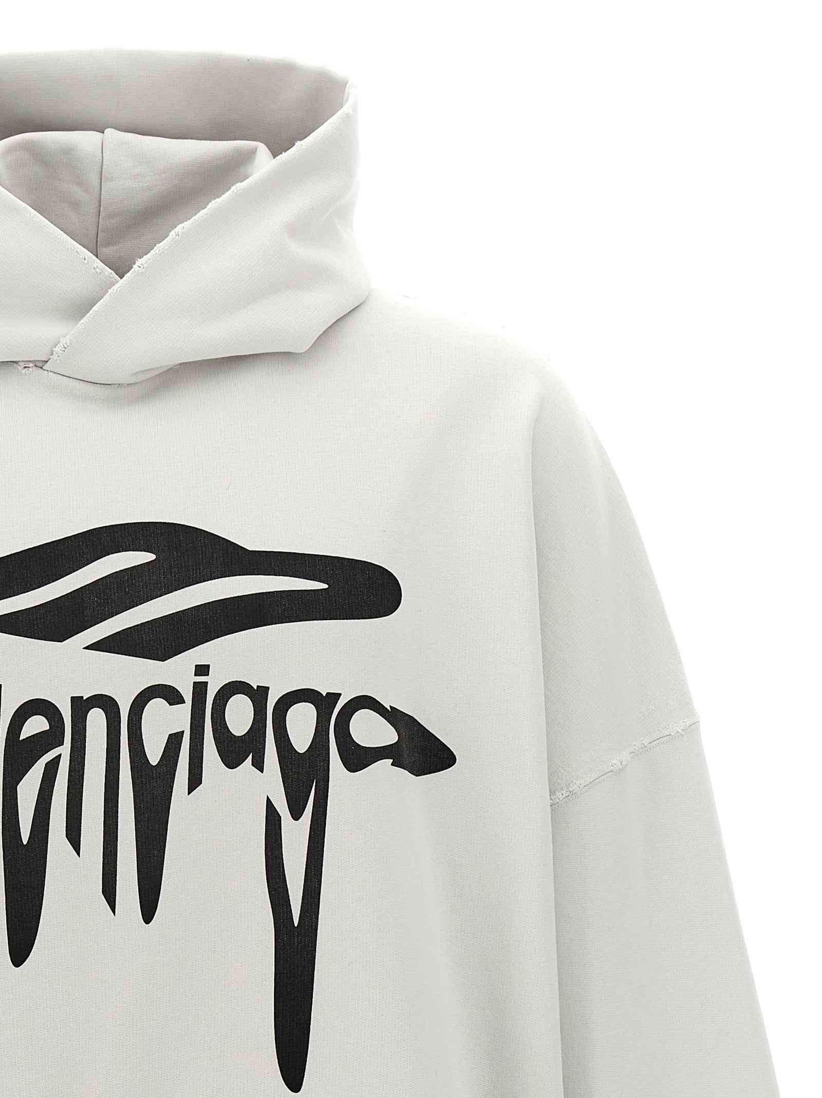 Balenciaga White Cotton Sweatshirt