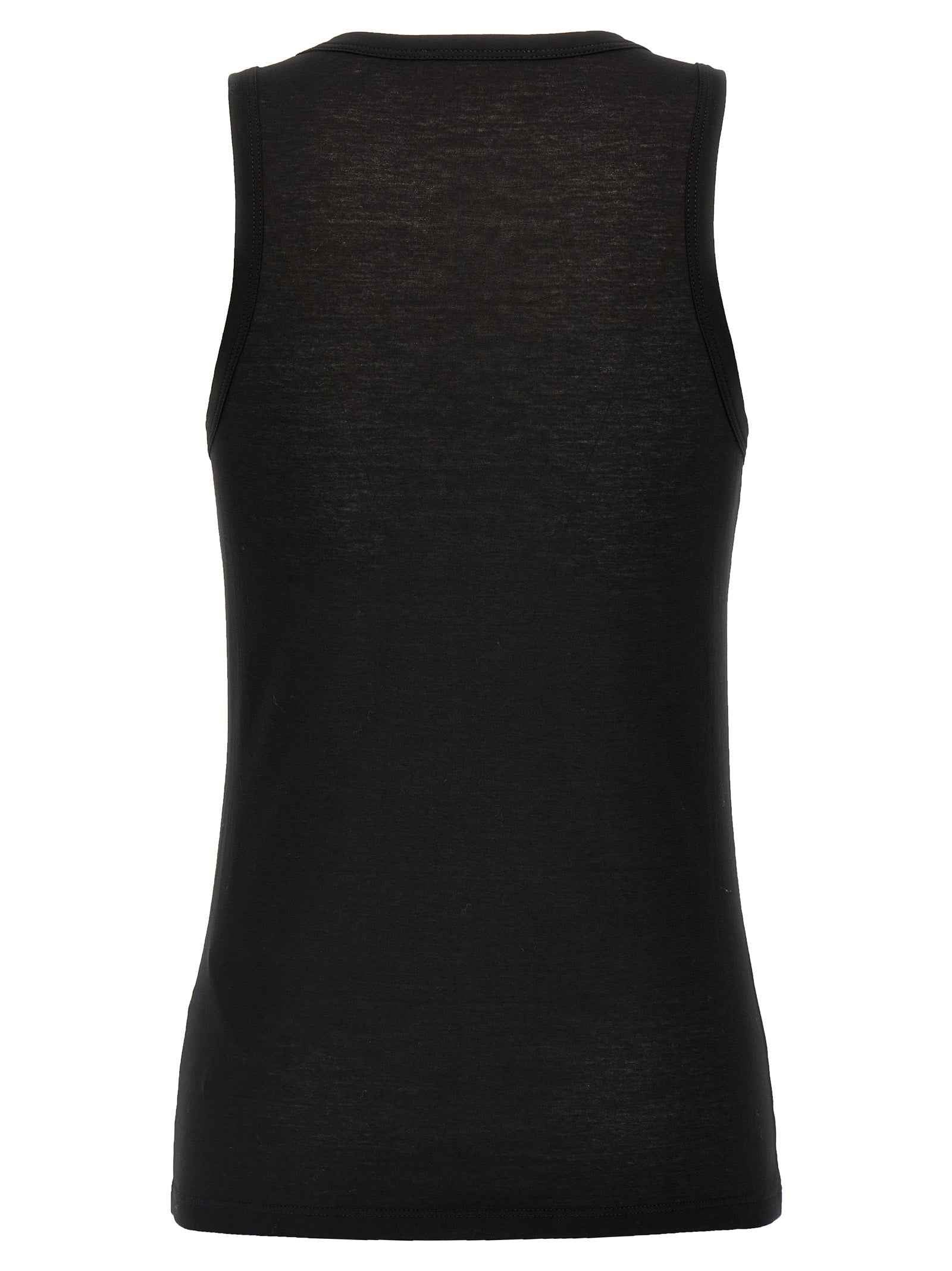 Jil Sander Black Cotton Sleeveles T-Shirt