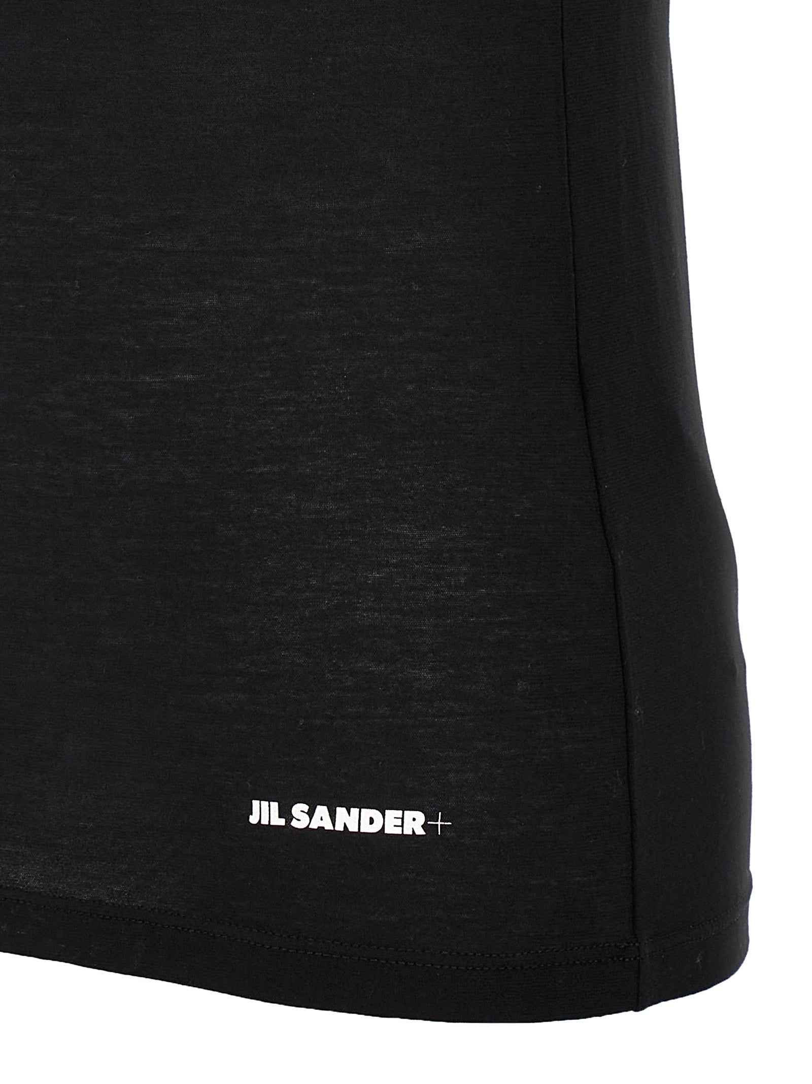 Jil Sander Black Cotton Sleeveles T-Shirt