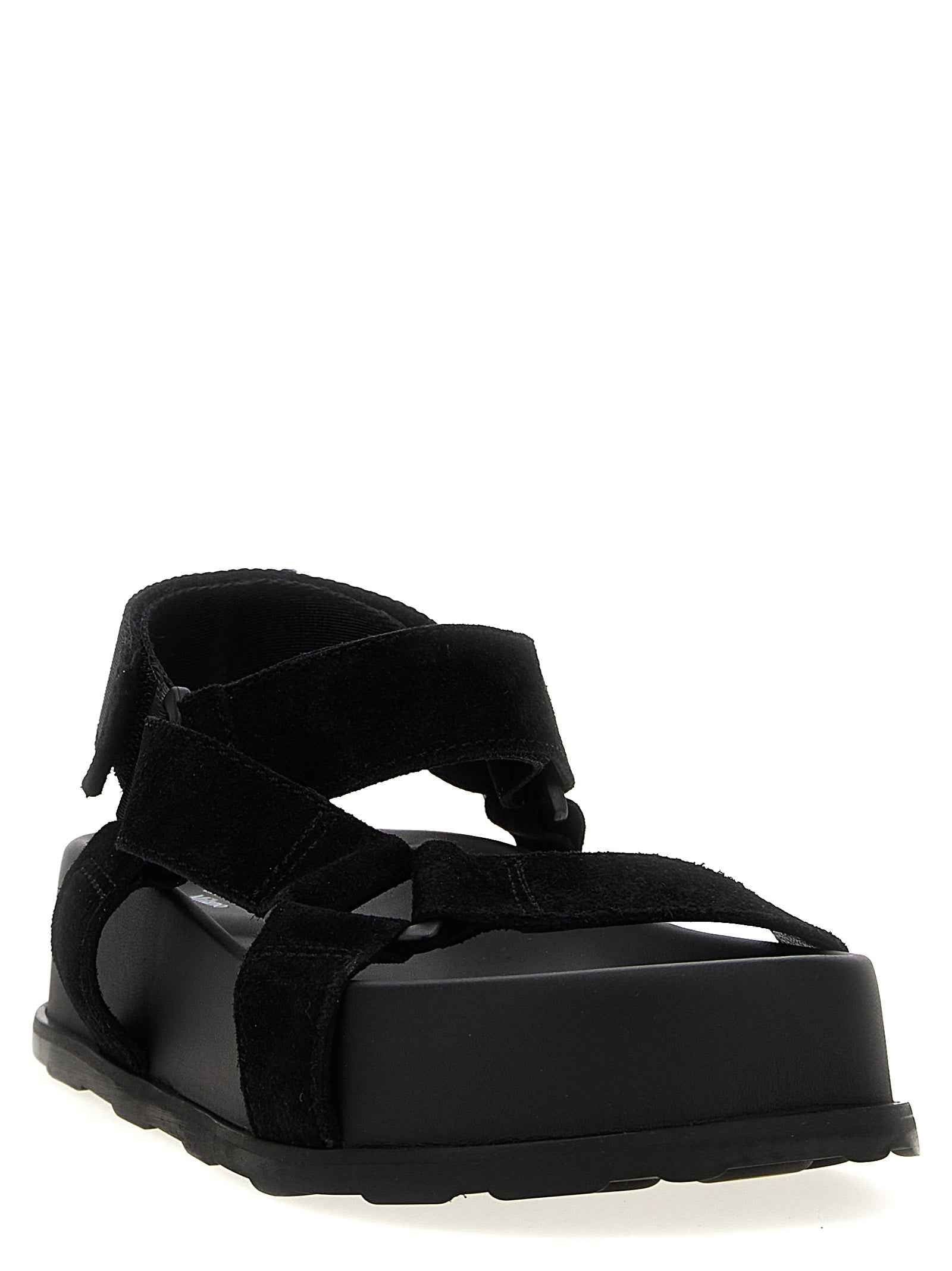 Moschino Black Calfskin Flat Sandals
