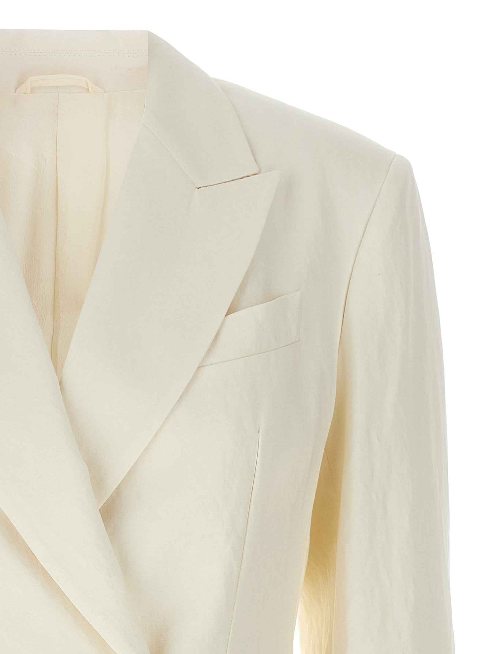 Brunello Cucinelli White Straw Blazer