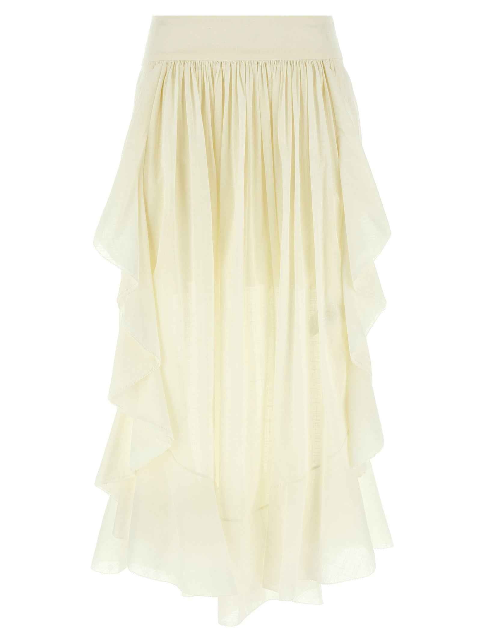 Zimmermann White Cotton Mini Skirt