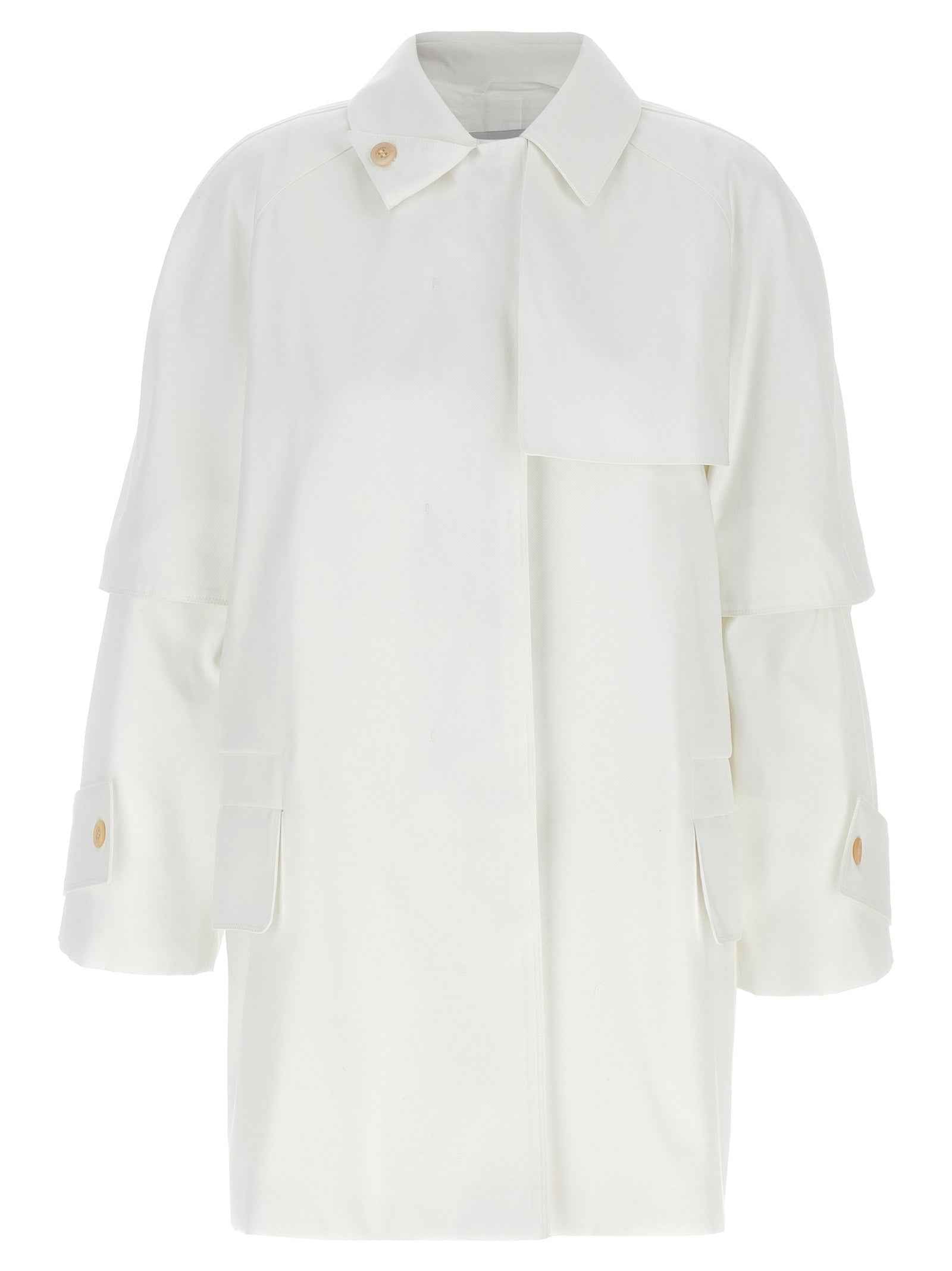Max Mara White Cotton Coat