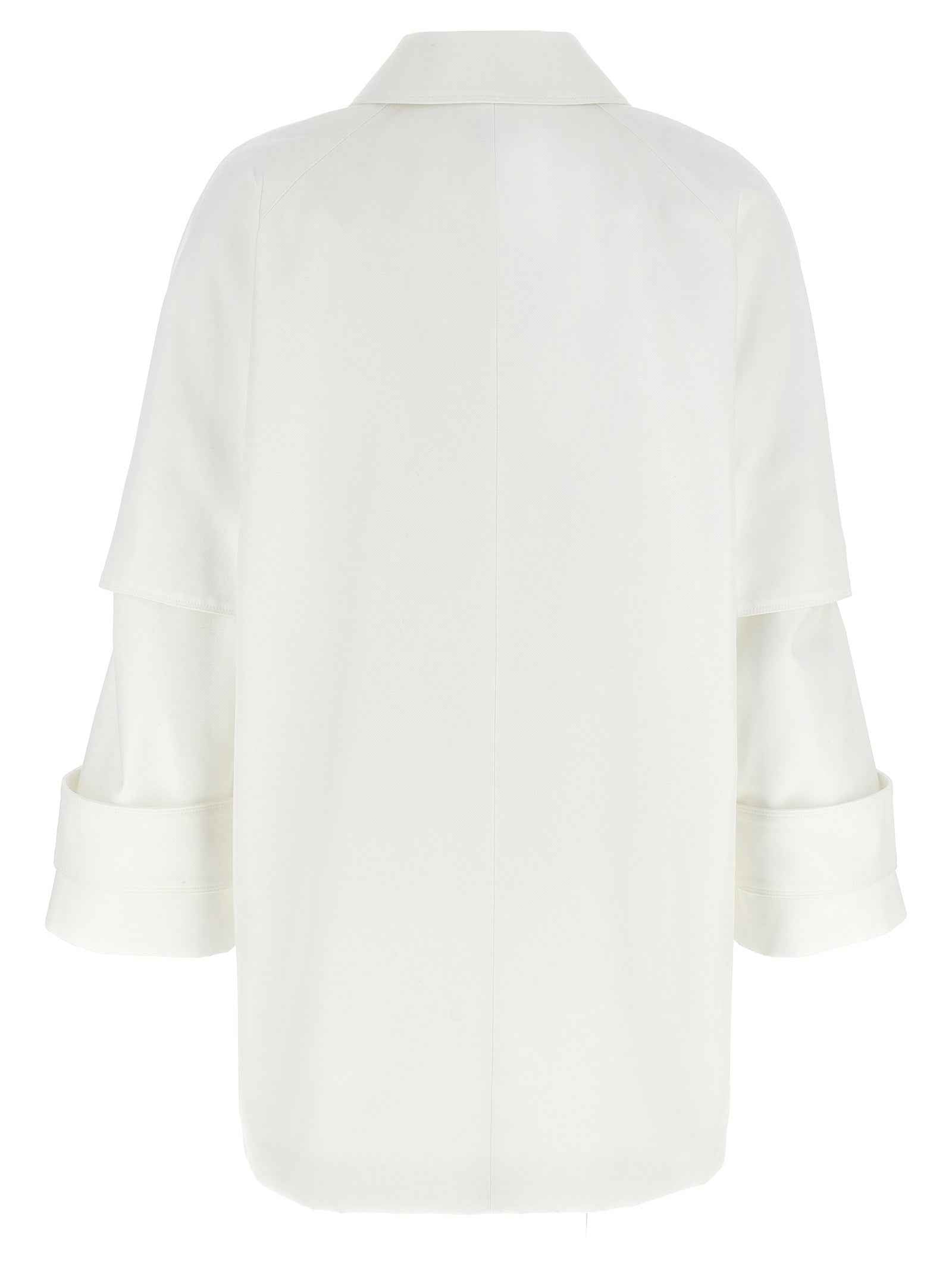 Max Mara White Cotton Coat