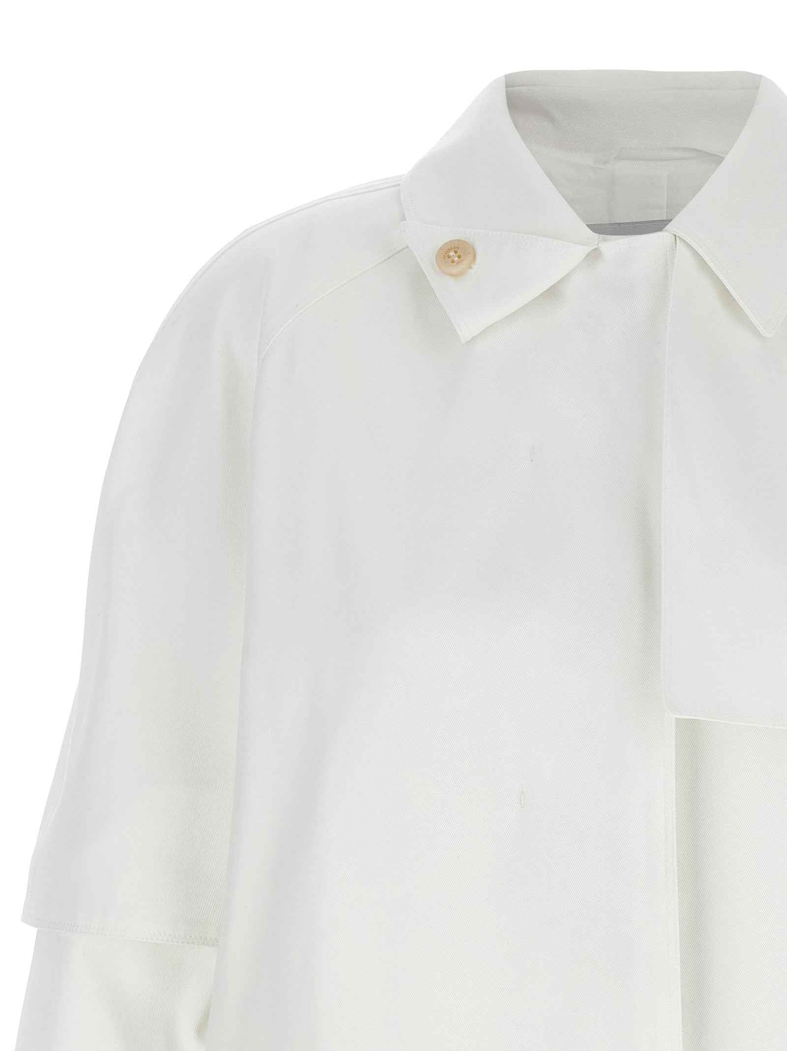 Max Mara White Cotton Coat
