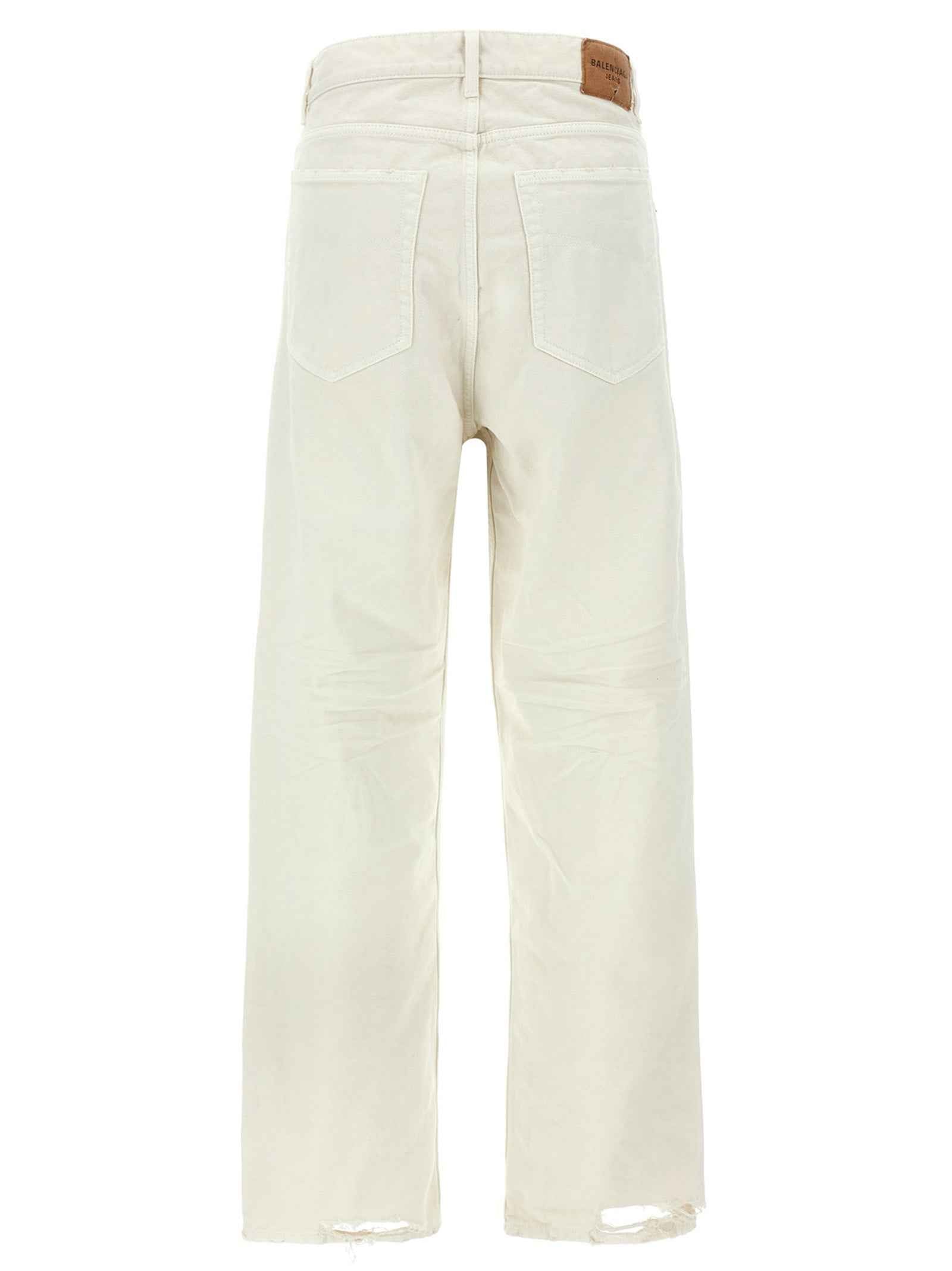 Balenciaga White Cotton Jeans Denim
