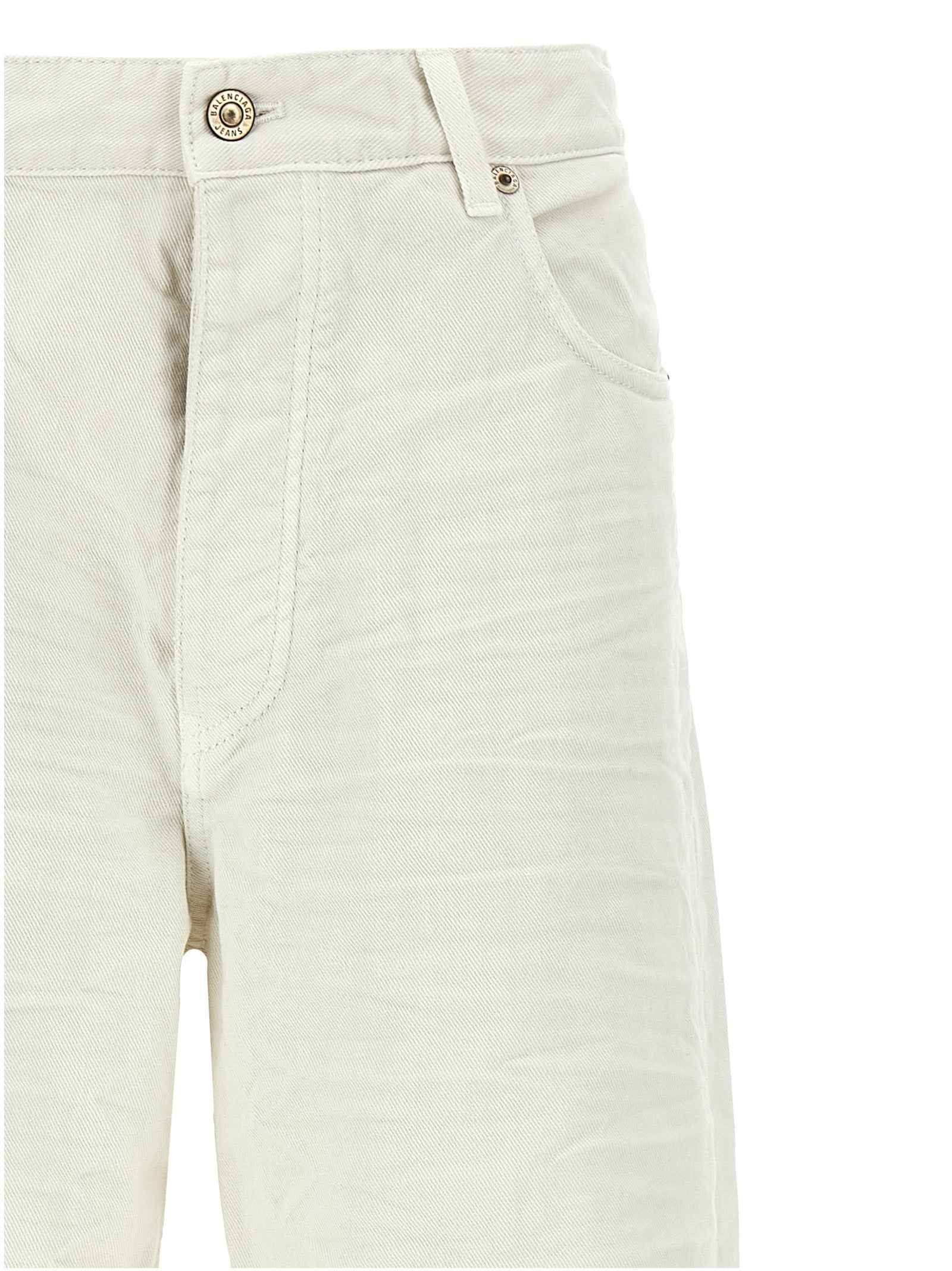 Balenciaga White Cotton Jeans Denim